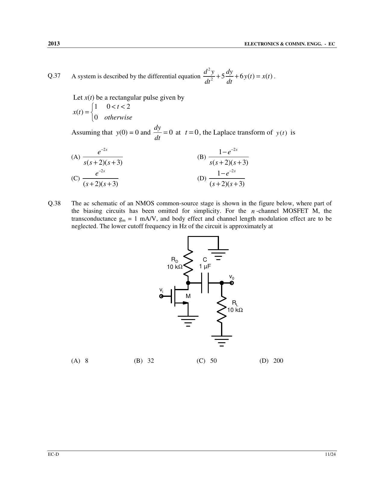 GATE 2013 Electronics and Communication Engineering (EC) Question Paper with Answer Key - Page 69