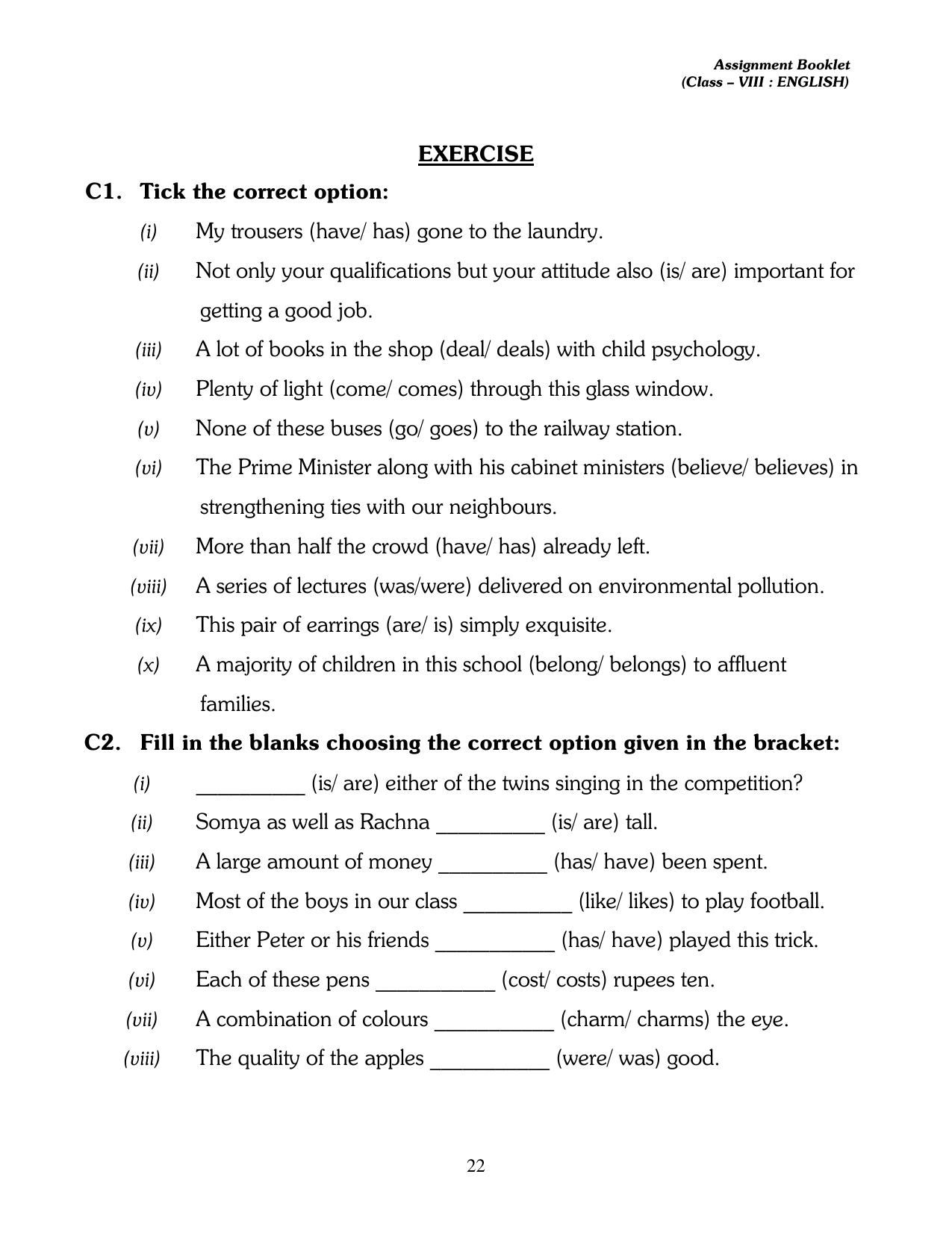 CBSE Worksheets for Class 8 English Assignment 9 - Page 6