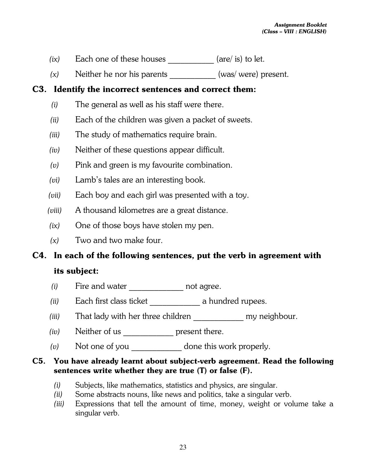 CBSE Worksheets for Class 8 English Assignment 9 - Page 7