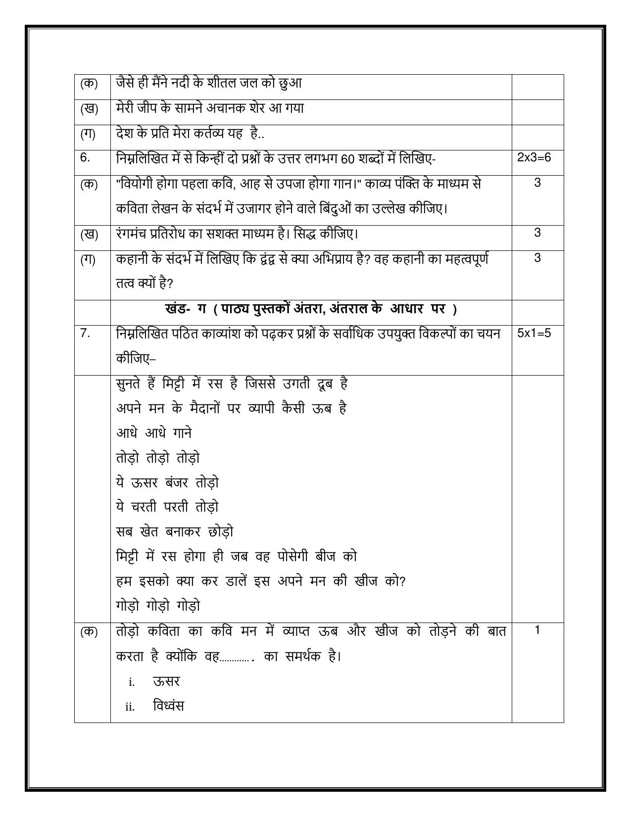CBSE Class 12 Hindi Elective Sample Question Paper 2024-25 - Page 6