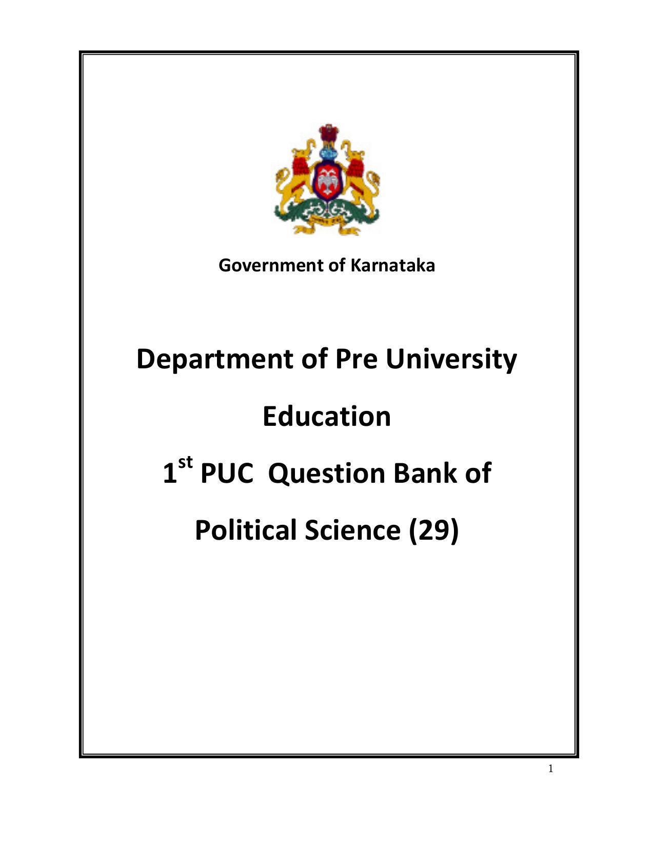 Karnataka 1st PUC Question Bank for Political - Page 44