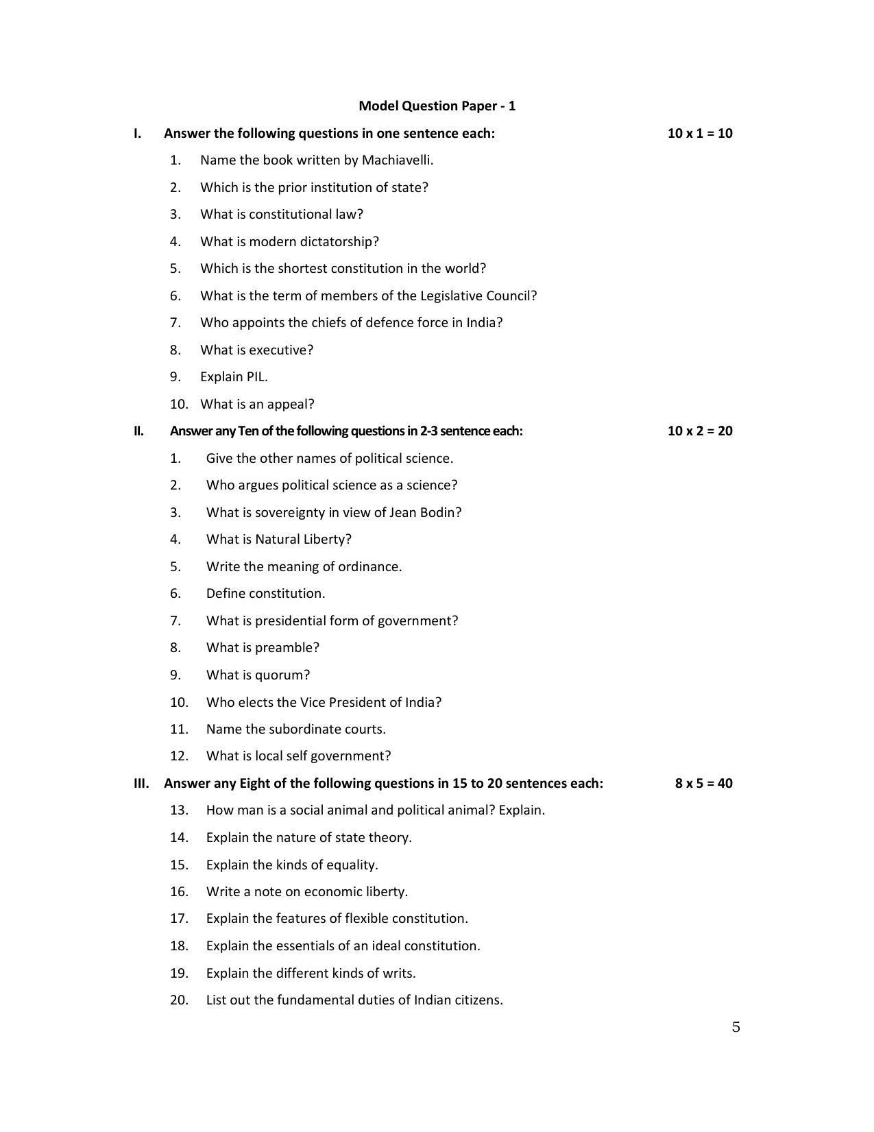 Karnataka 1st PUC Question Bank for Political - Page 48