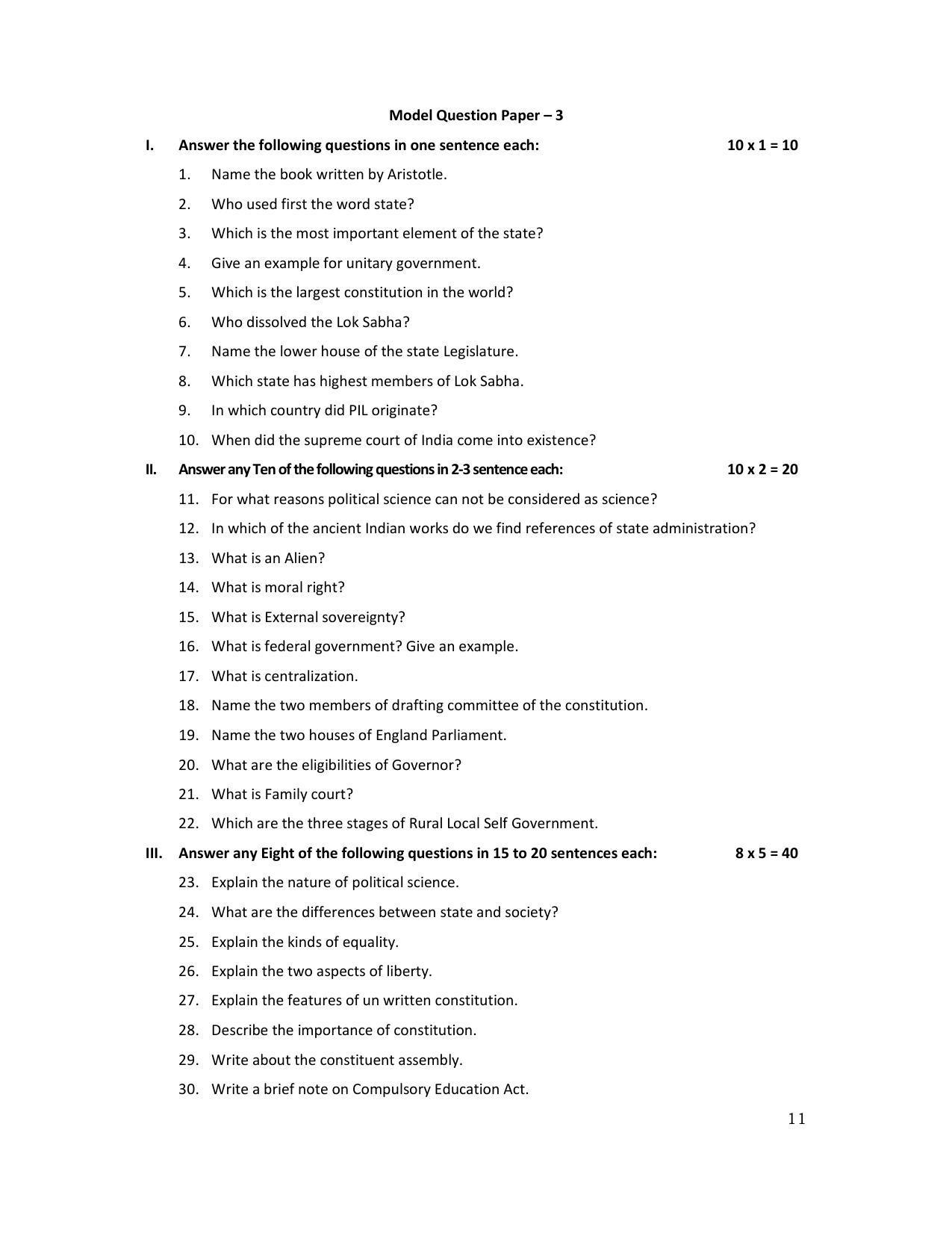 Karnataka 1st PUC Question Bank for Political - Page 54