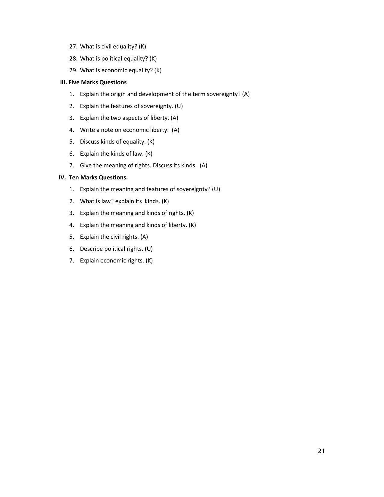 Karnataka 1st PUC Question Bank for Political - Page 64