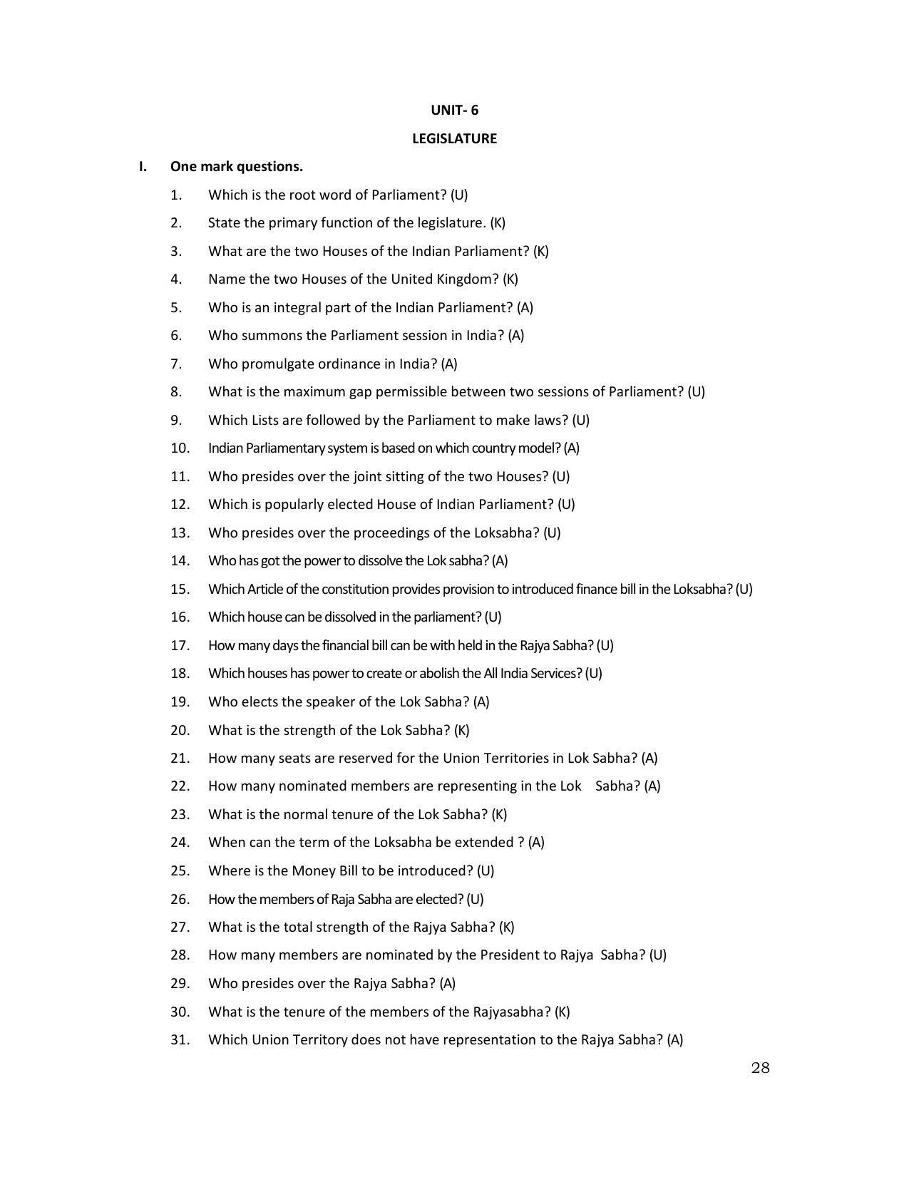Karnataka 1st PUC Question Bank for Political - Page 71
