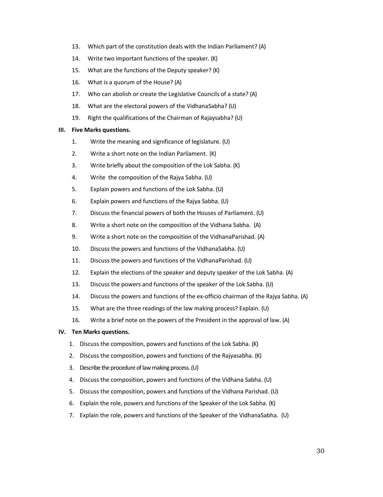Karnataka 1st PUC Question Bank for Political - Page 73