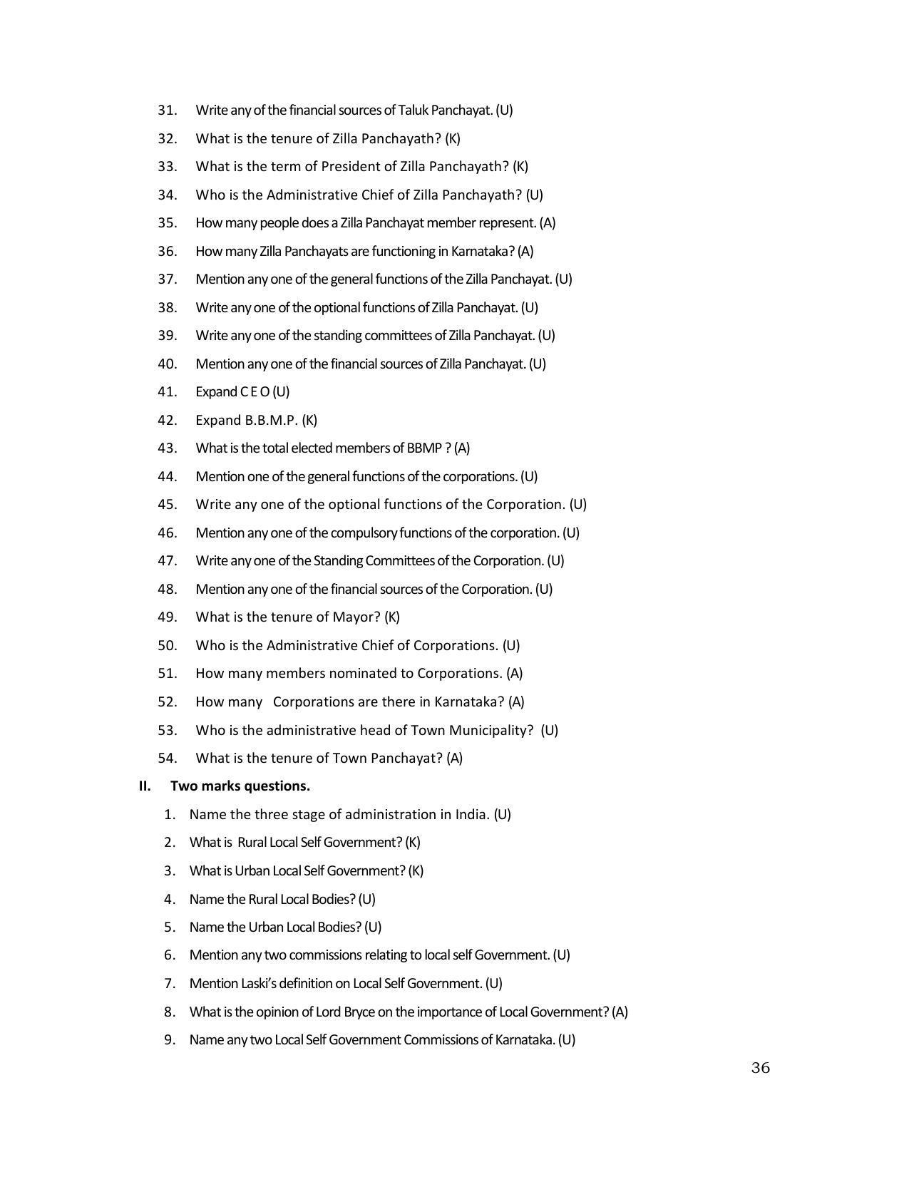 Karnataka 1st PUC Question Bank for Political - Page 79