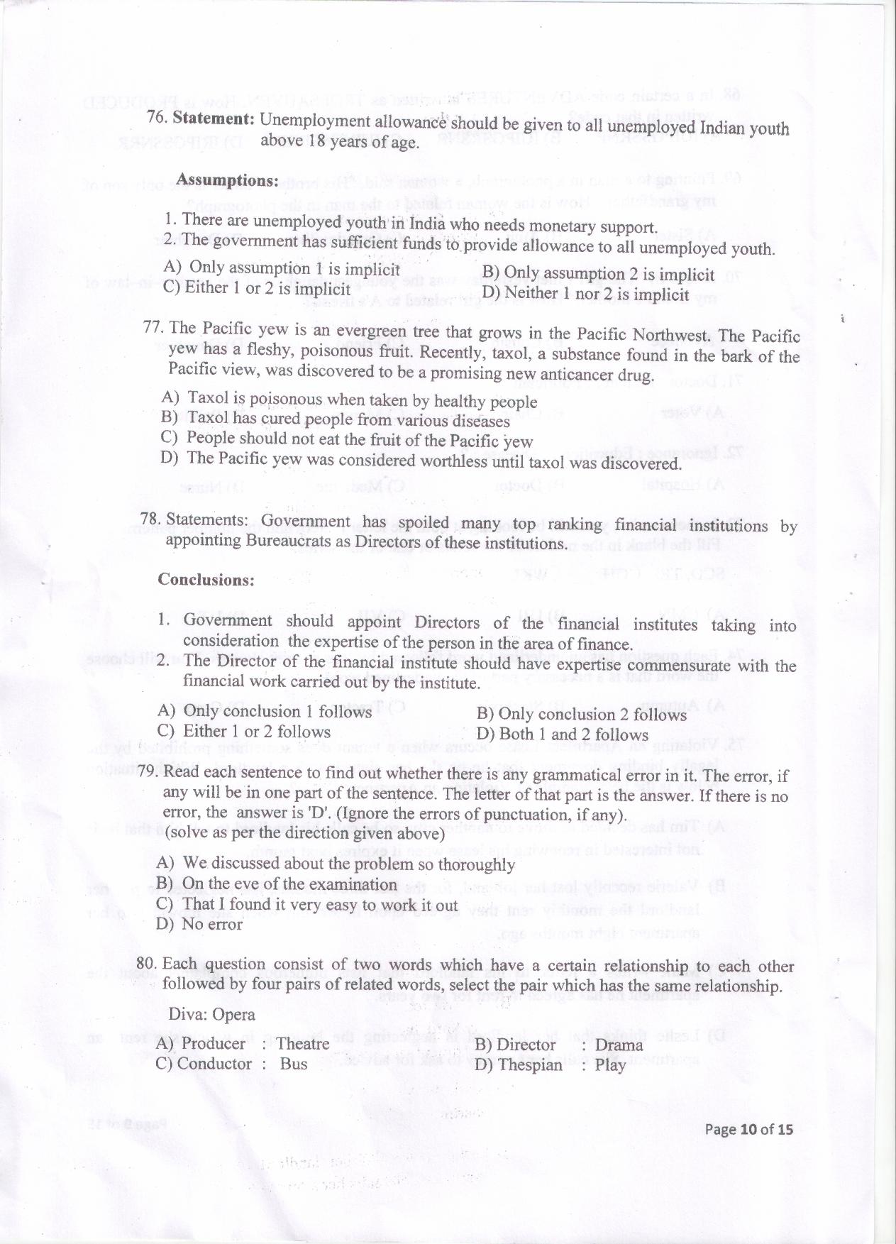 PU MET 2016 Question Booklet with Key - Page 11