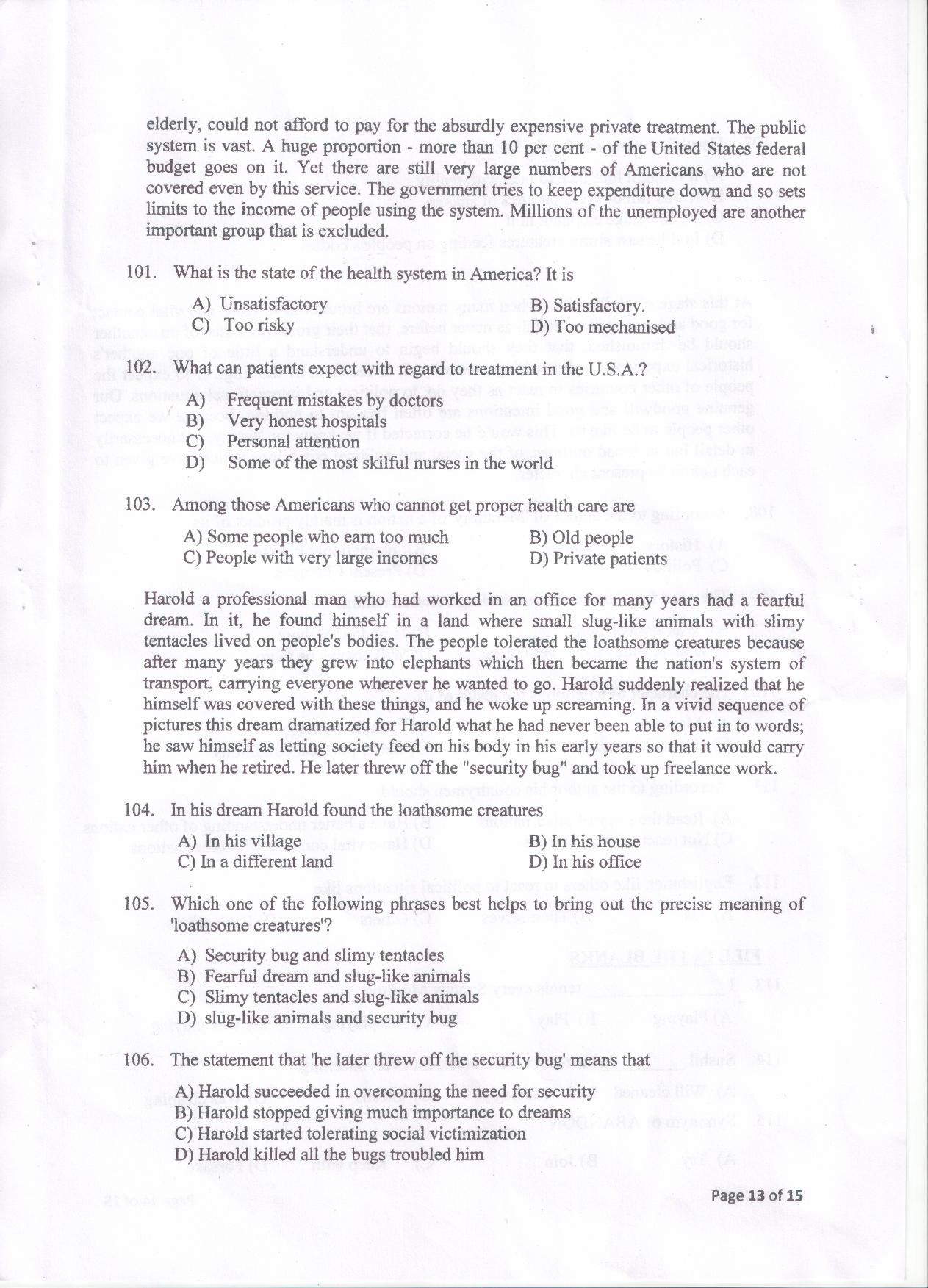 PU MET 2016 Question Booklet with Key - Page 14