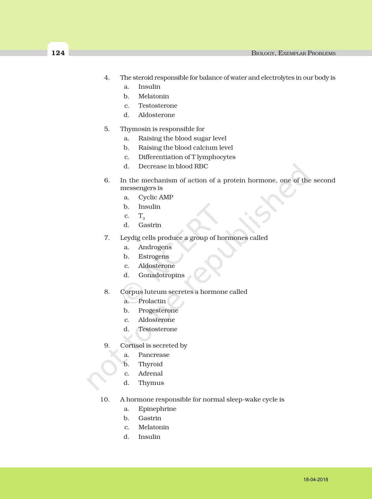 NCERT Exemplar Book for Class 11 Biology: Chapter 22 Chemical Coordination and Integration - Page 2