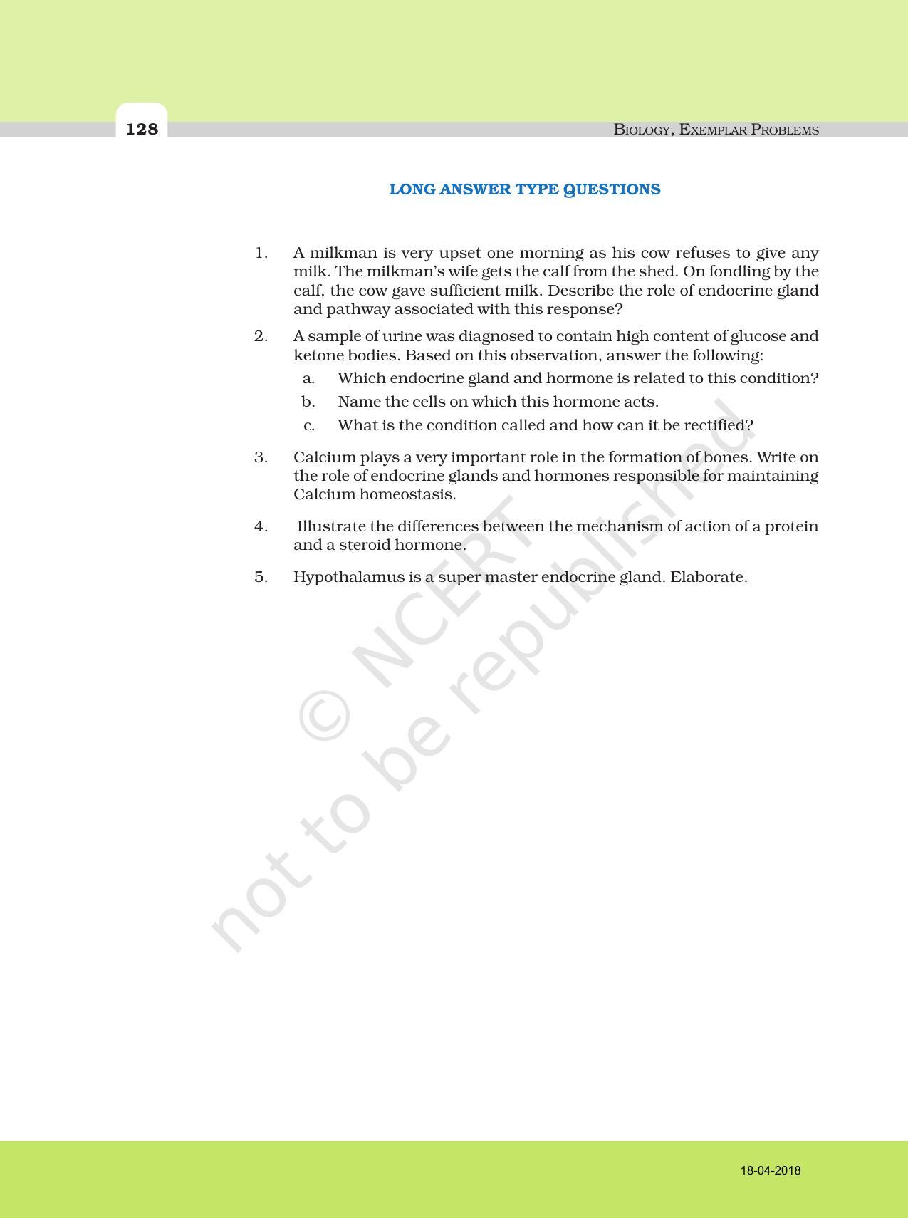 NCERT Exemplar Book for Class 11 Biology: Chapter 22 Chemical Coordination and Integration - Page 6