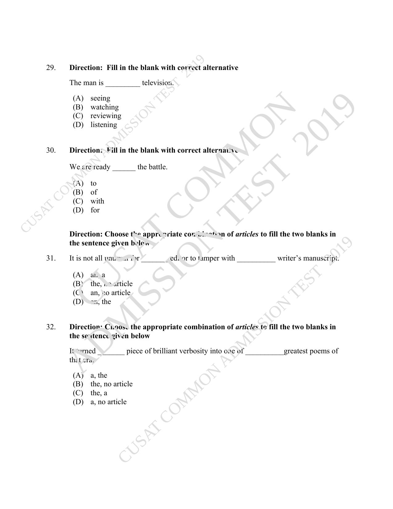CUSAT CAT 2019 LLM Iprphp Question Paper With Answer Key - Page 8