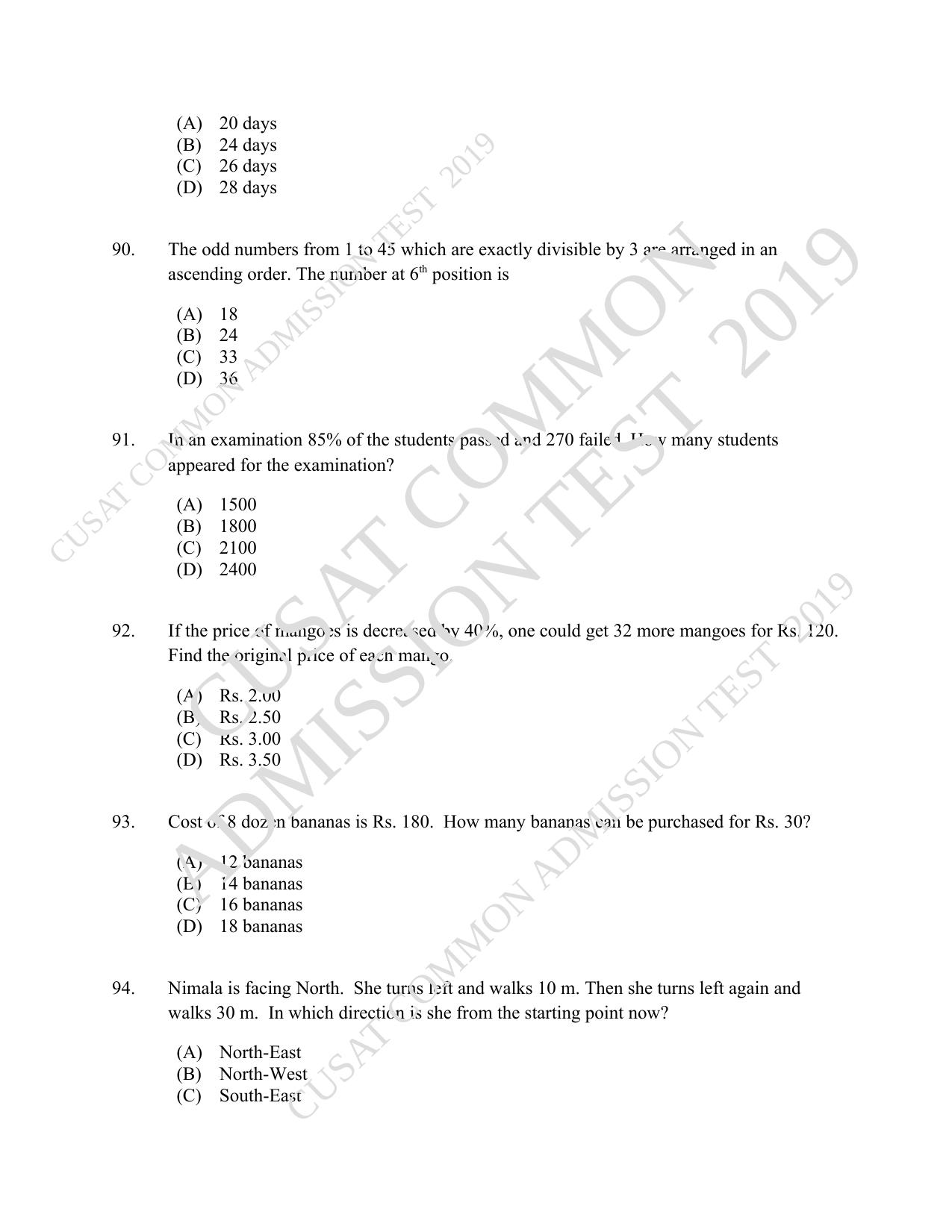CUSAT CAT 2019 LLM Iprphp Question Paper With Answer Key - Page 20
