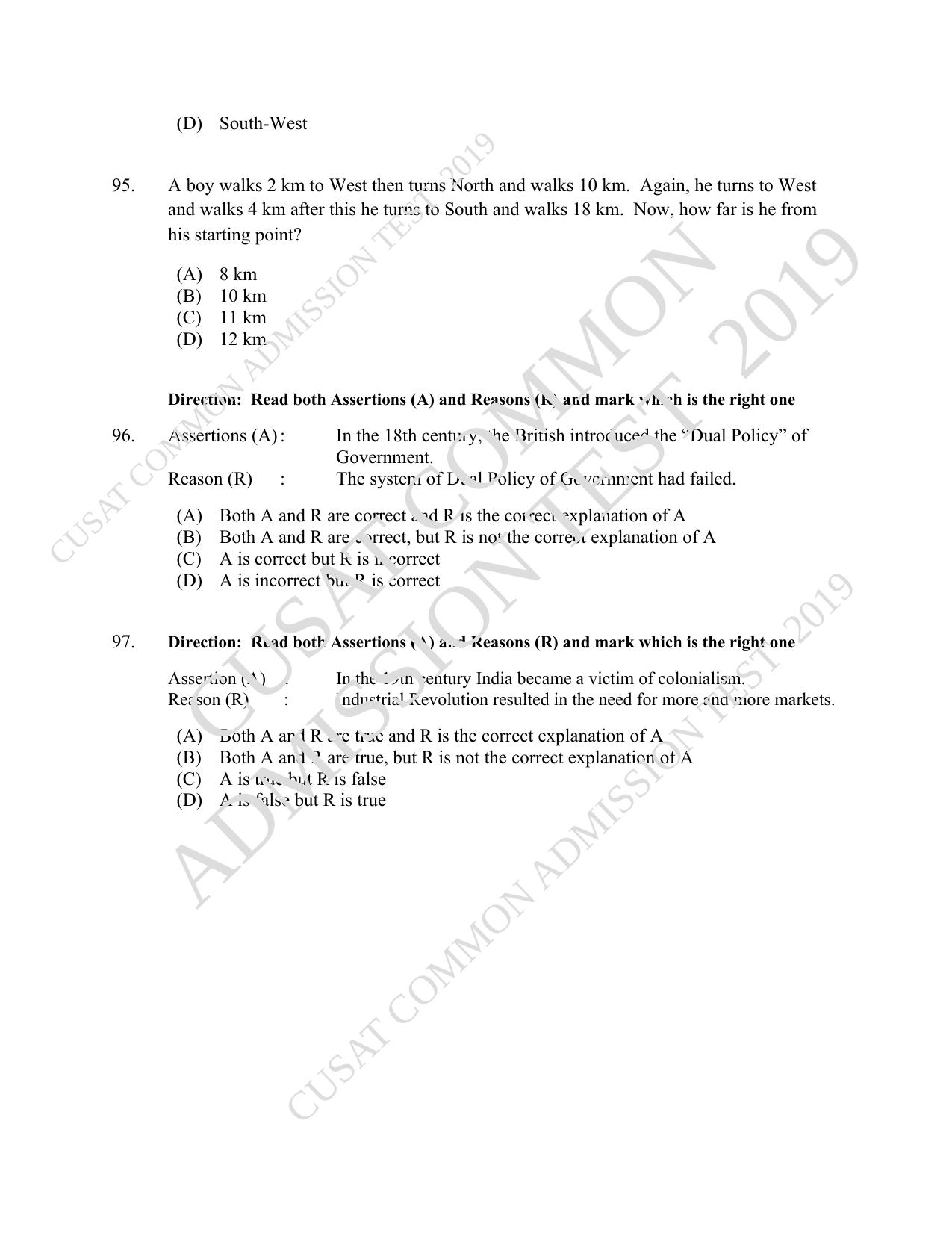 CUSAT CAT 2019 LLM Iprphp Question Paper With Answer Key - Page 21