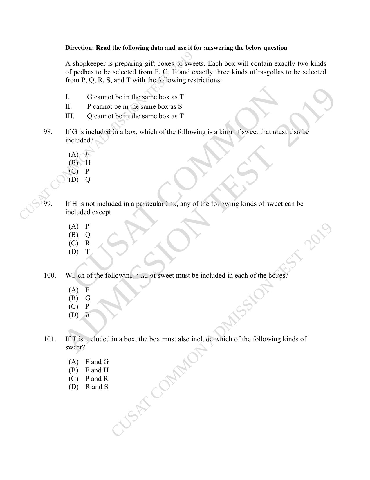 CUSAT CAT 2019 LLM Iprphp Question Paper With Answer Key - Page 22