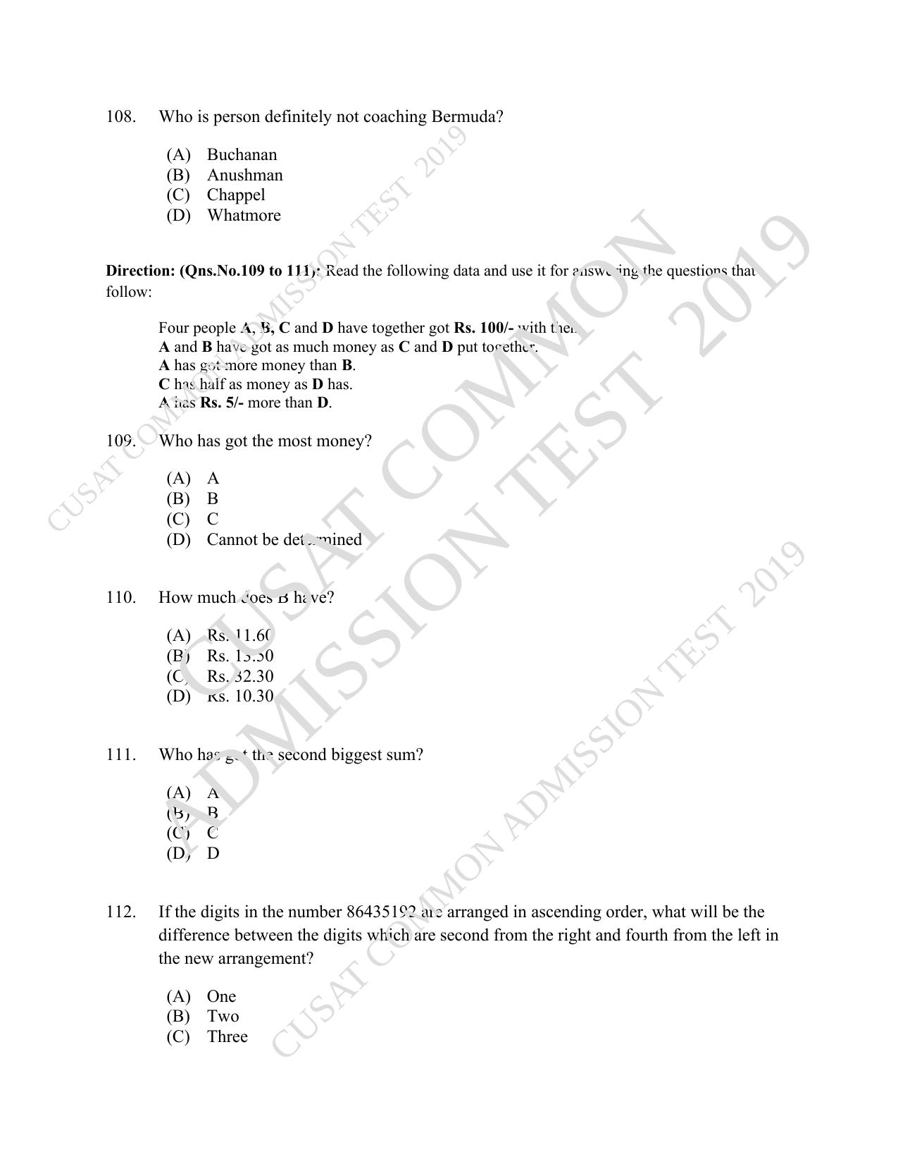 CUSAT CAT 2019 LLM Iprphp Question Paper With Answer Key - Page 25