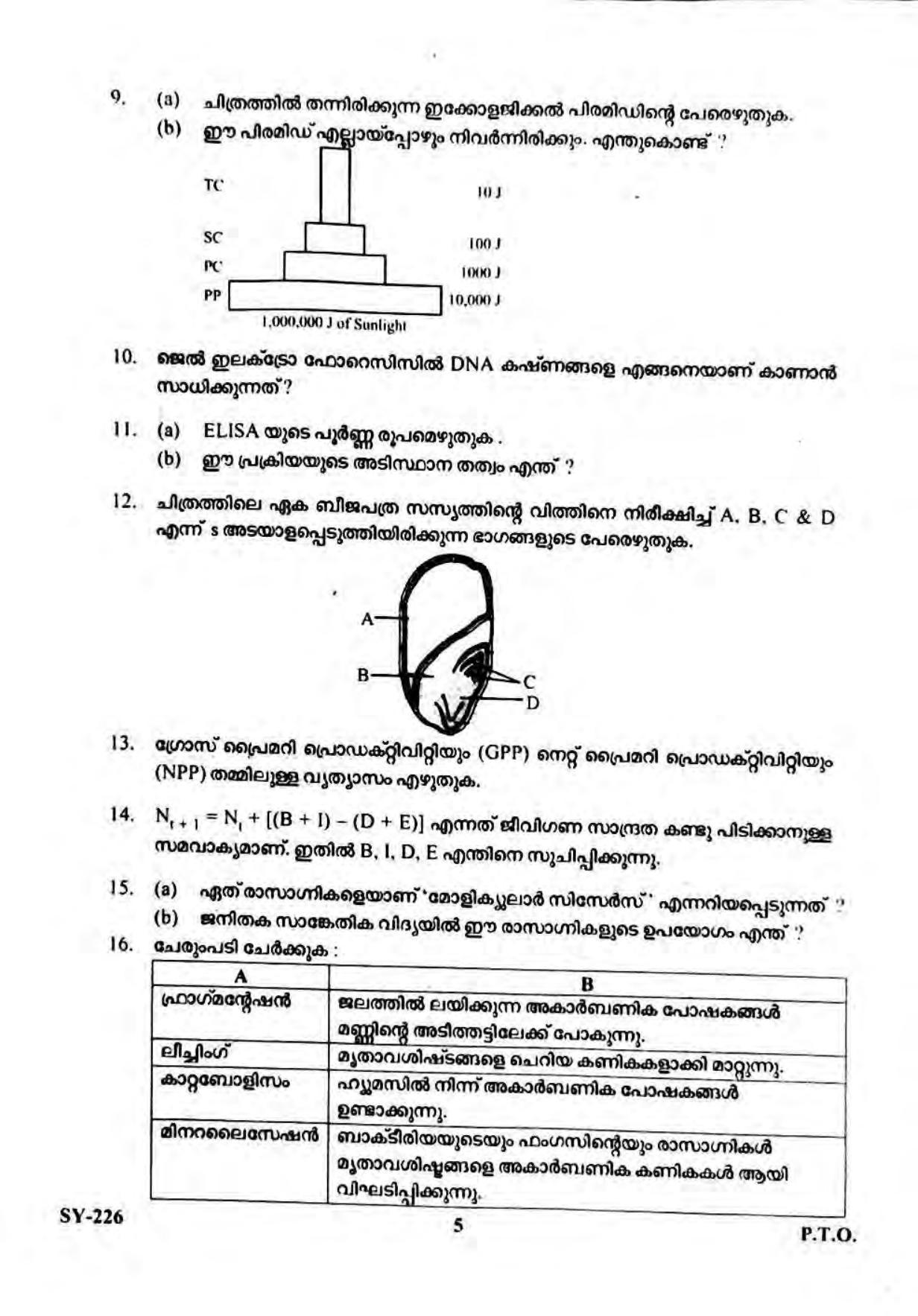 Kerala Plus Two 2023 Biology Model Question Paper - Page 5