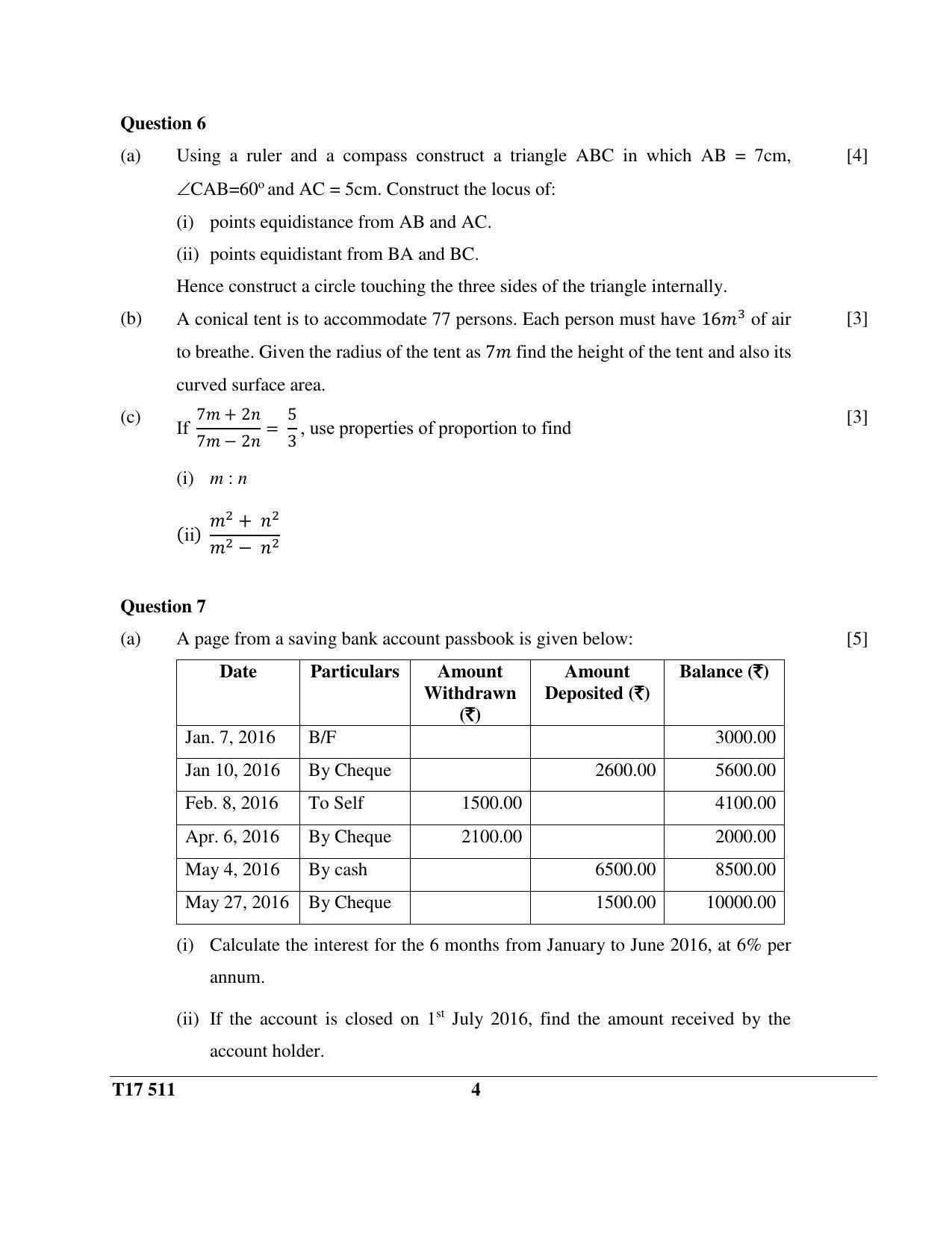 ICSE Class 10 MATHEMATICS 2017 Question Paper - Page 4