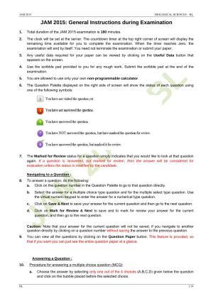 JAM 2015: BL Question Paper