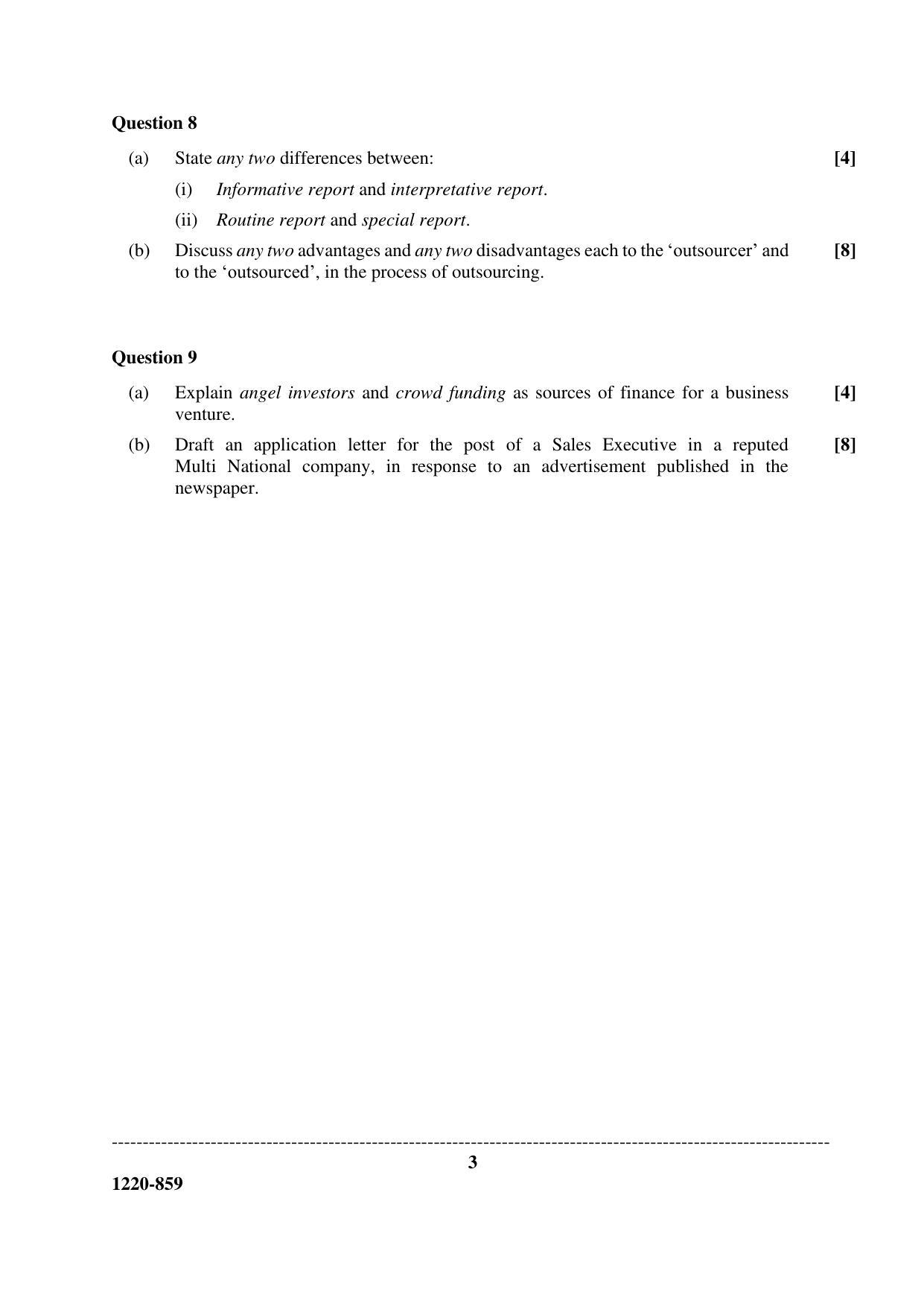 ISC Class 12 2020 Business Studies Question Paper - Page 3