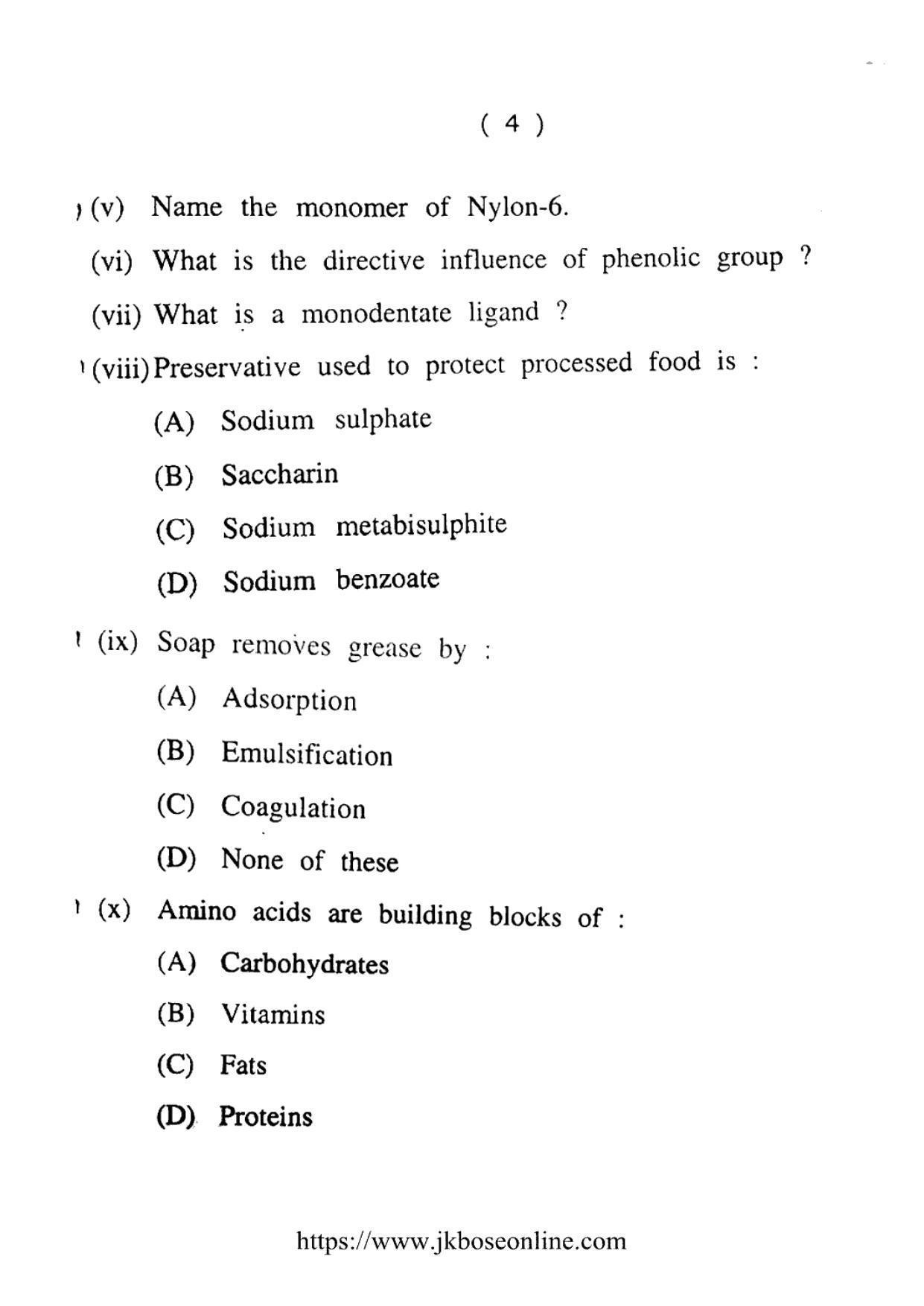 JKBOSE Class 12 Chemistry 24802-Z Question Papers 2019 - Page 4