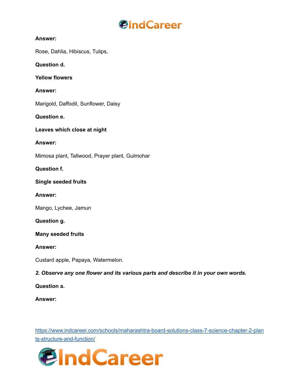 Maharashtra Board Solutions Class 7-Science: Chapter 2- Plants: Structure and Function - Page 3