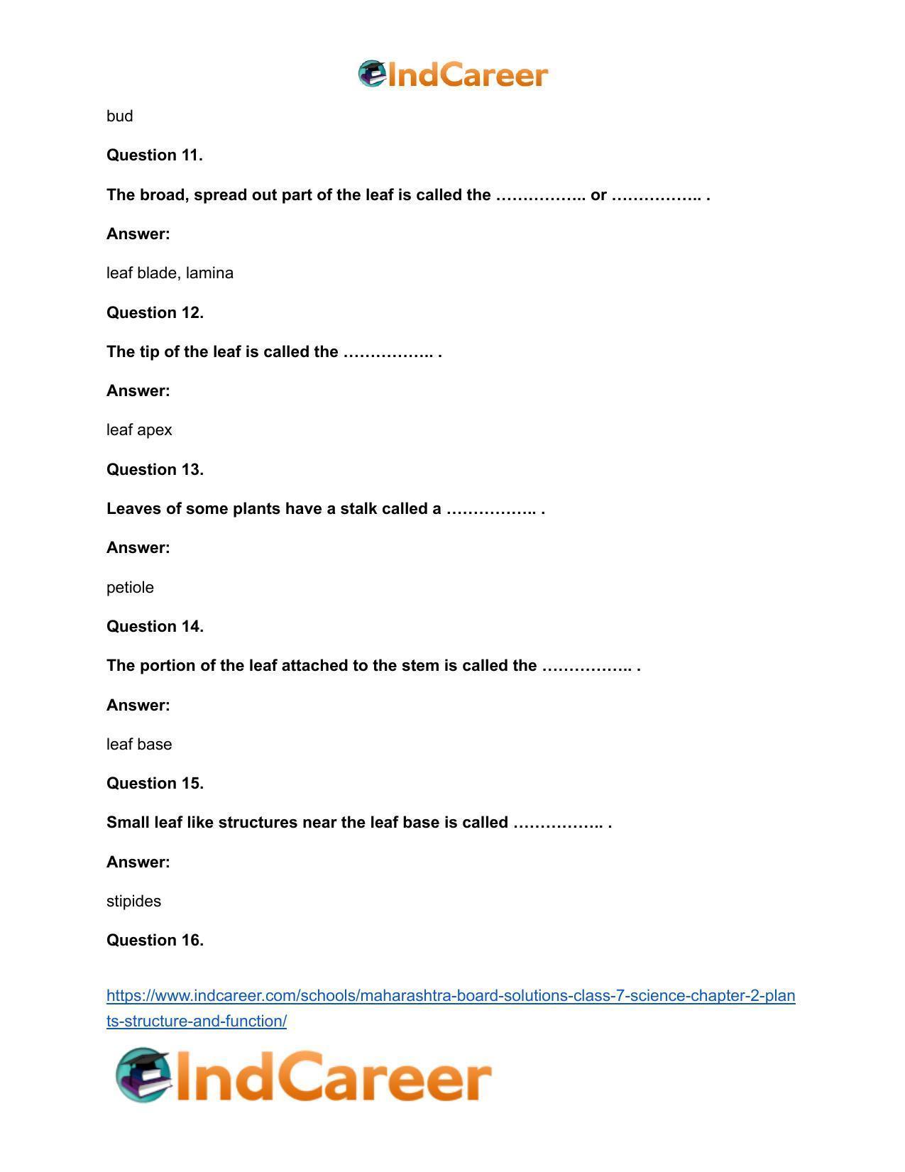 Maharashtra Board Solutions Class 7-Science: Chapter 2- Plants: Structure and Function - Page 12