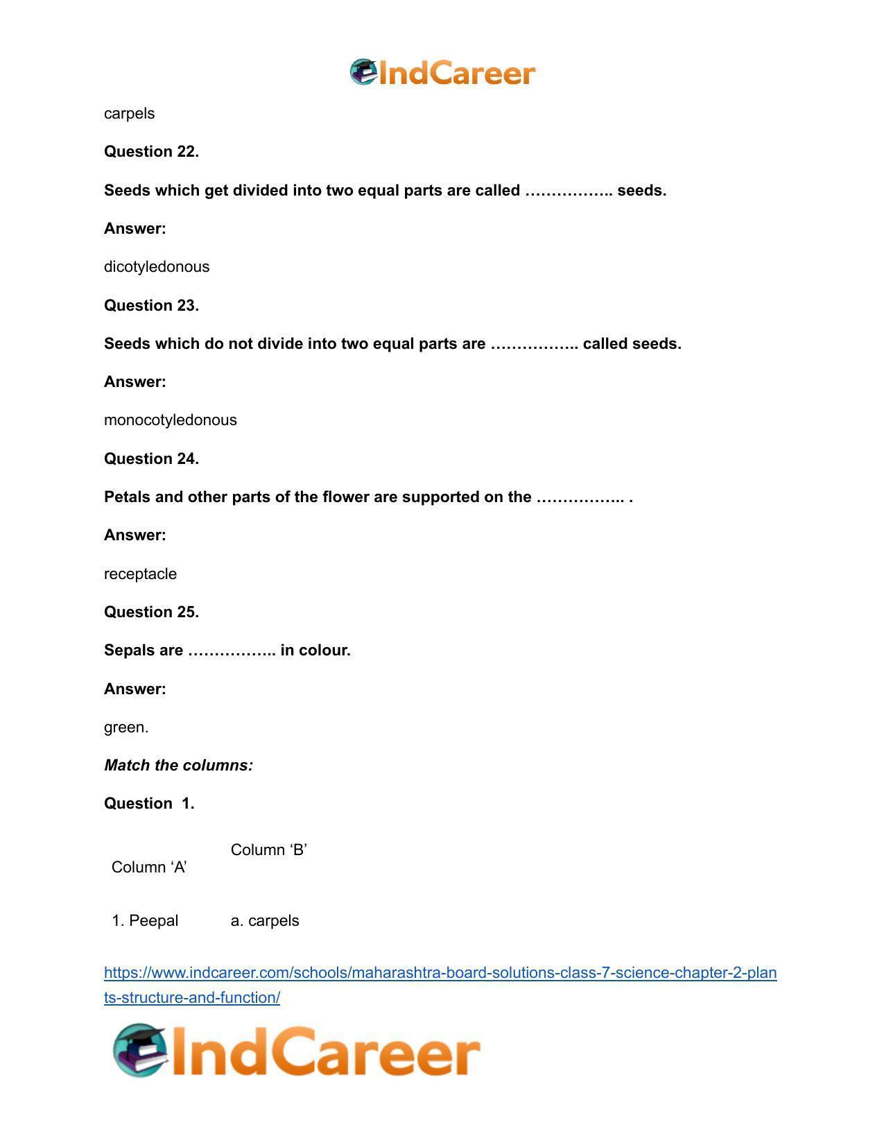 Maharashtra Board Solutions Class 7-Science: Chapter 2- Plants: Structure and Function - Page 14