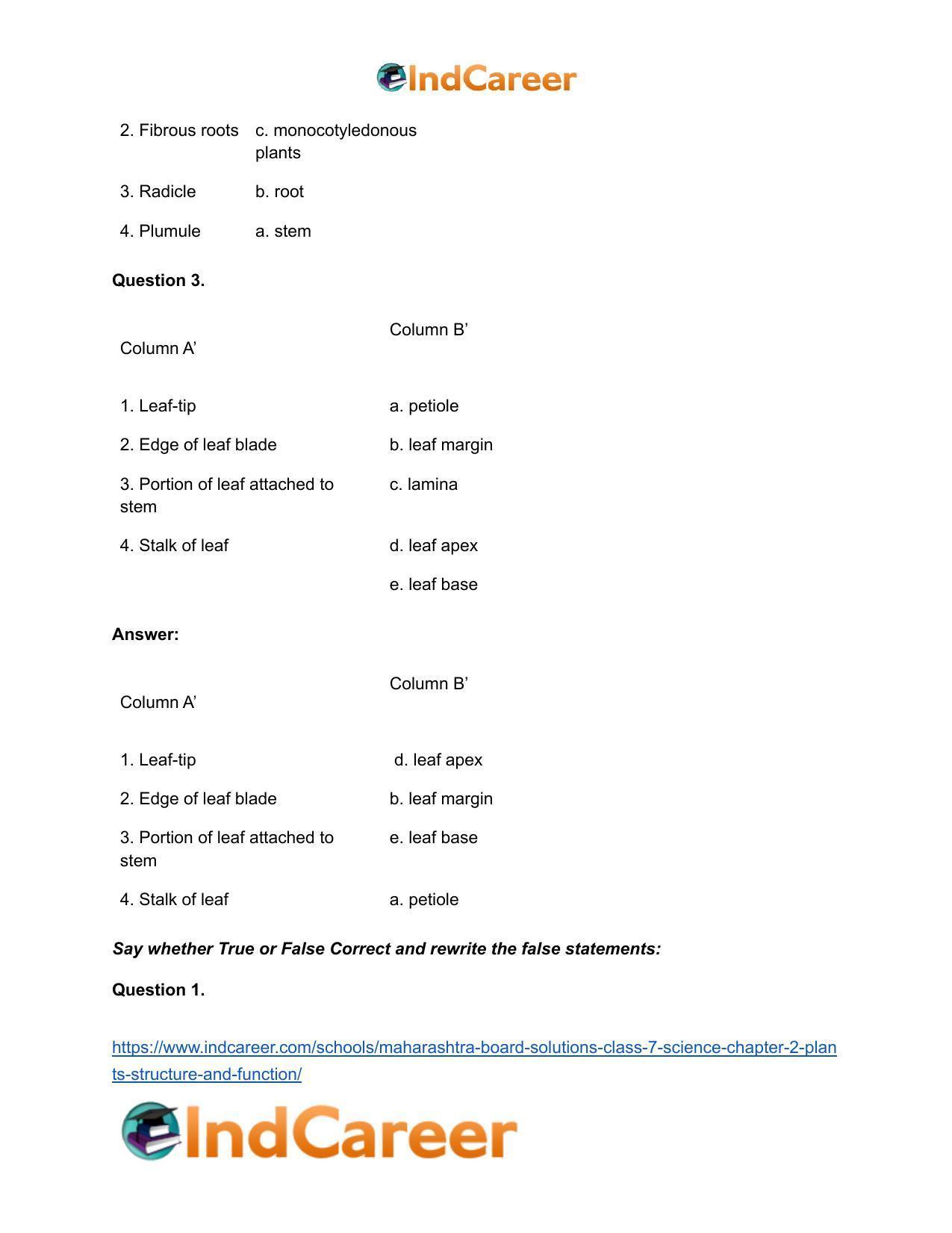 Maharashtra Board Solutions Class 7-Science: Chapter 2- Plants: Structure and Function - Page 16