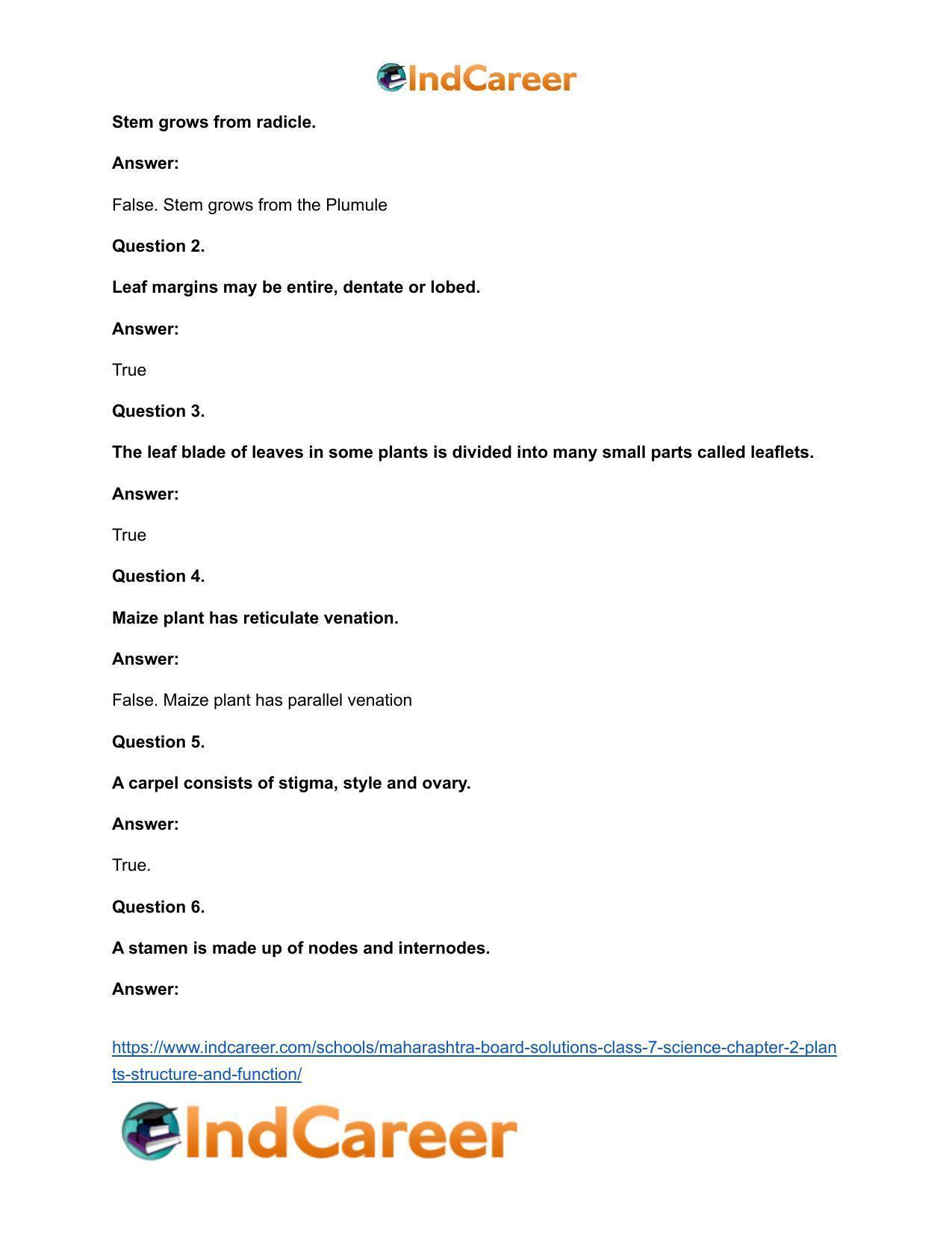 Maharashtra Board Solutions Class 7-Science: Chapter 2- Plants: Structure and Function - Page 17