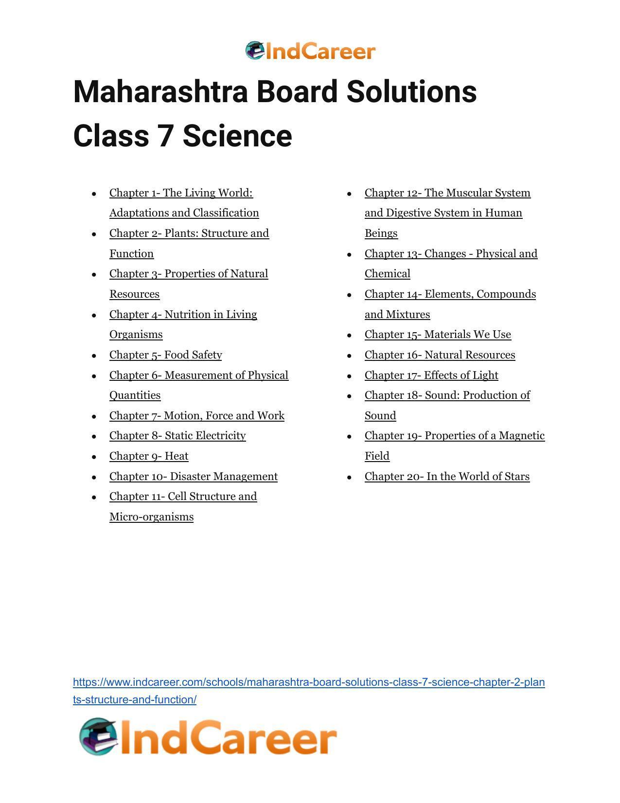 Maharashtra Board Solutions Class 7-Science: Chapter 2- Plants: Structure and Function - Page 29