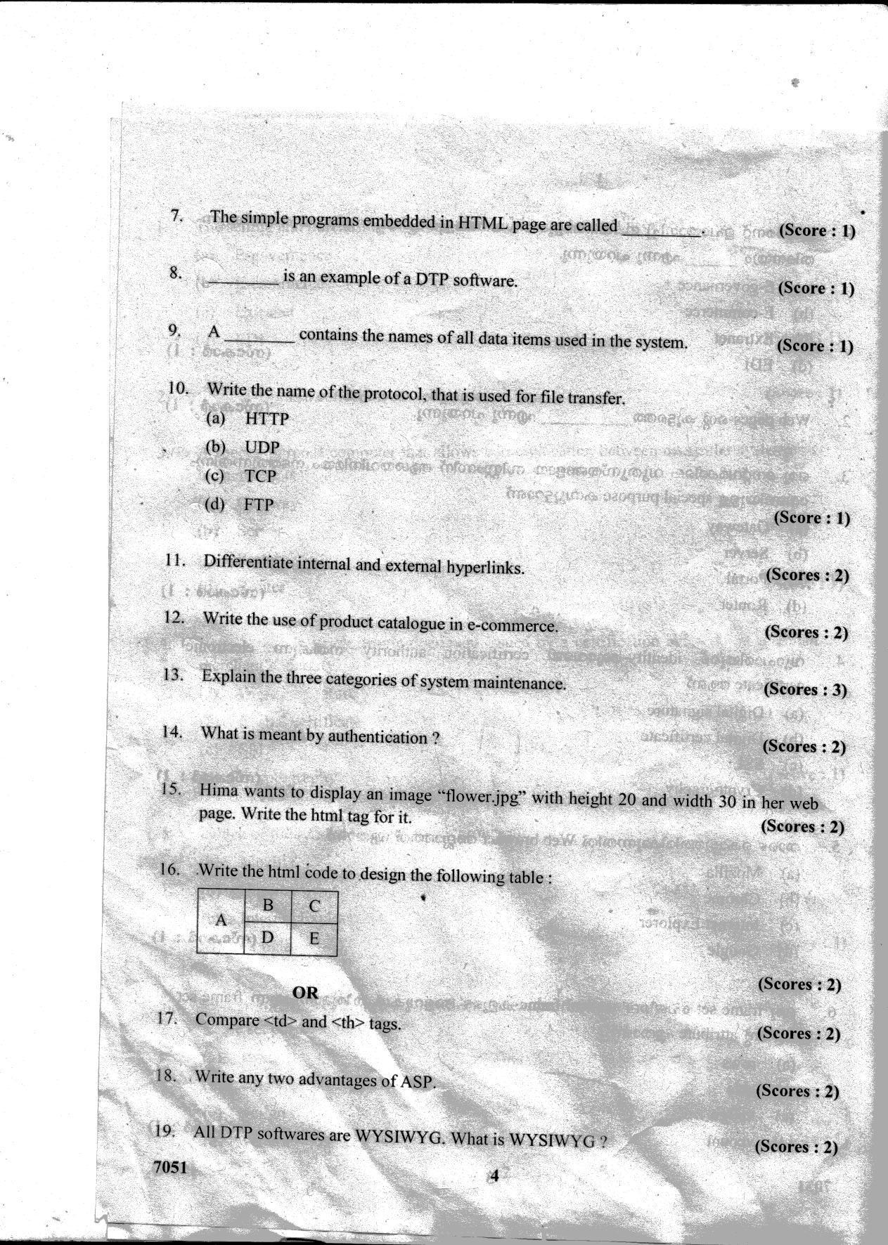  Kerala Plus Two 2015 Computer Applications (Humanities) Question Paper - Page 3