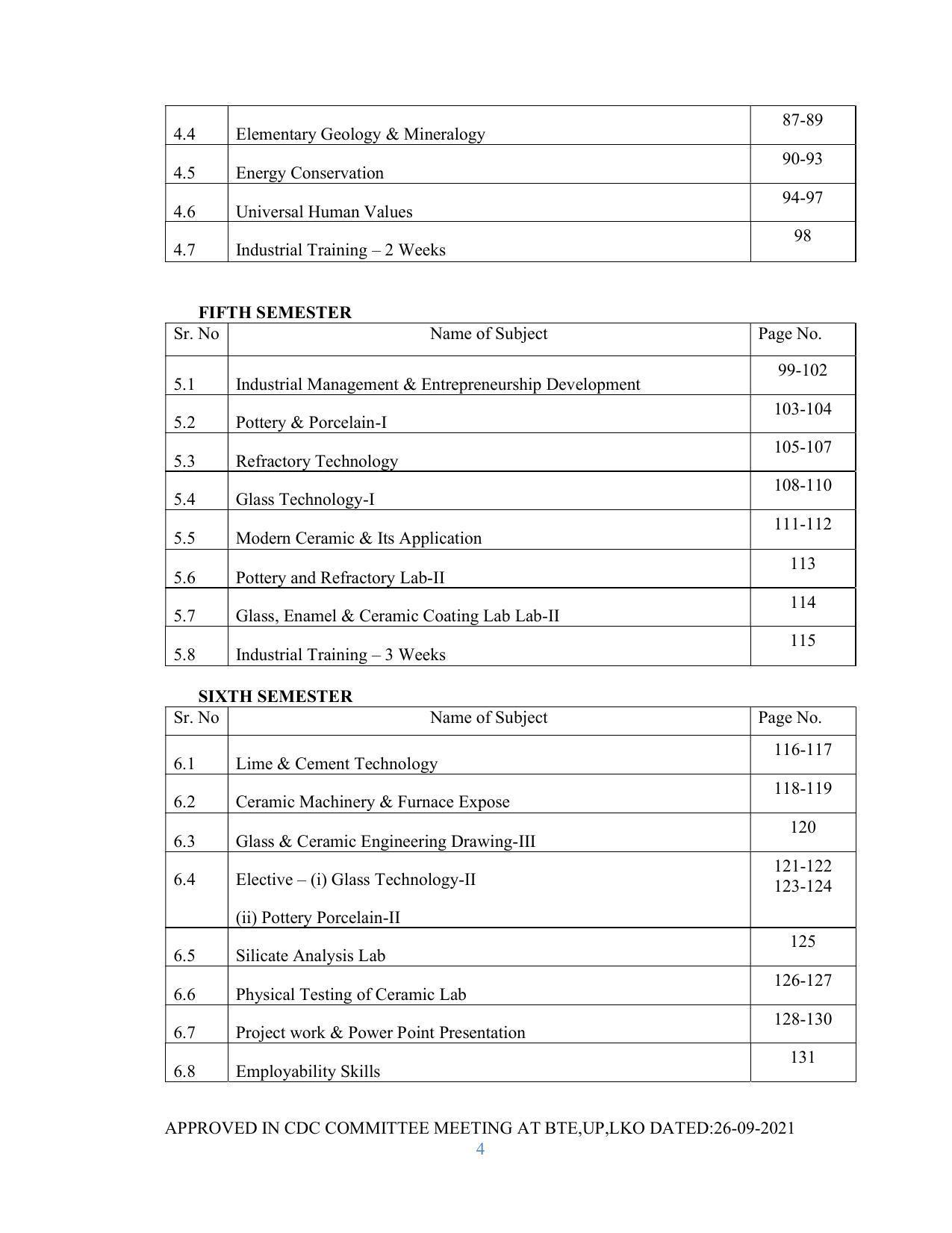 SYLLABUS FOR SEMESTER SYSTEM EFFECTIVE FROM (2021-2022) - GLASS AND CERAMIC ENGINEERING - Page 4