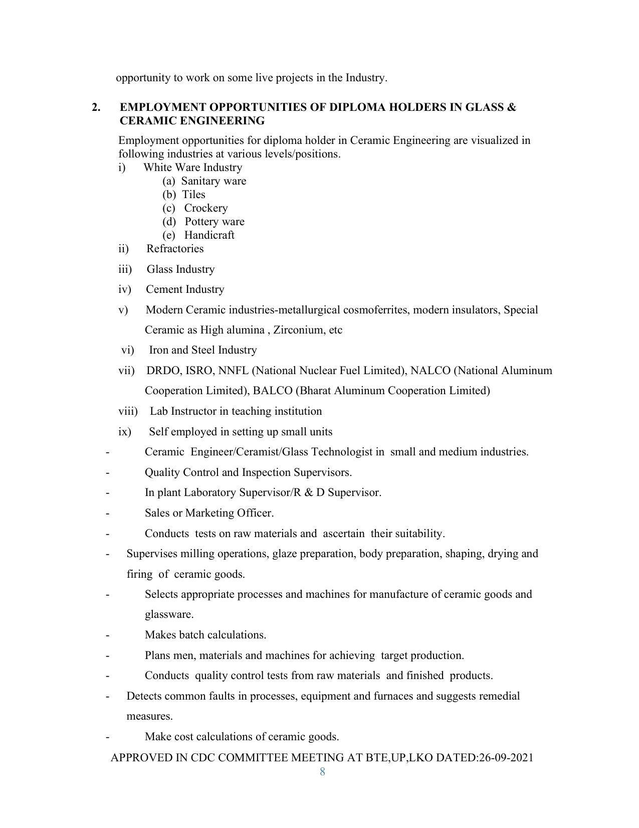 SYLLABUS FOR SEMESTER SYSTEM EFFECTIVE FROM (2021-2022) - GLASS AND CERAMIC ENGINEERING - Page 8