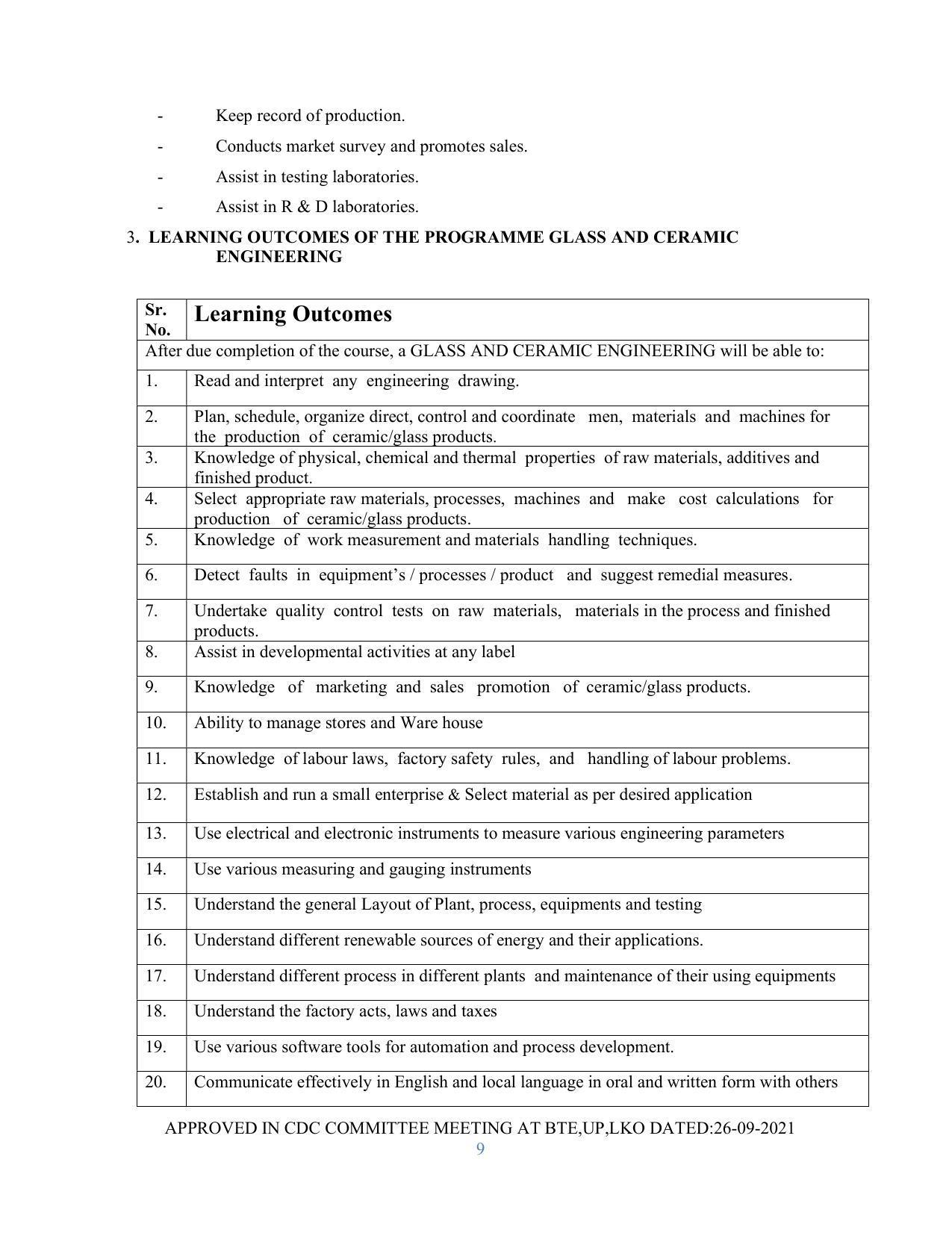 SYLLABUS FOR SEMESTER SYSTEM EFFECTIVE FROM (2021-2022) - GLASS AND CERAMIC ENGINEERING - Page 9