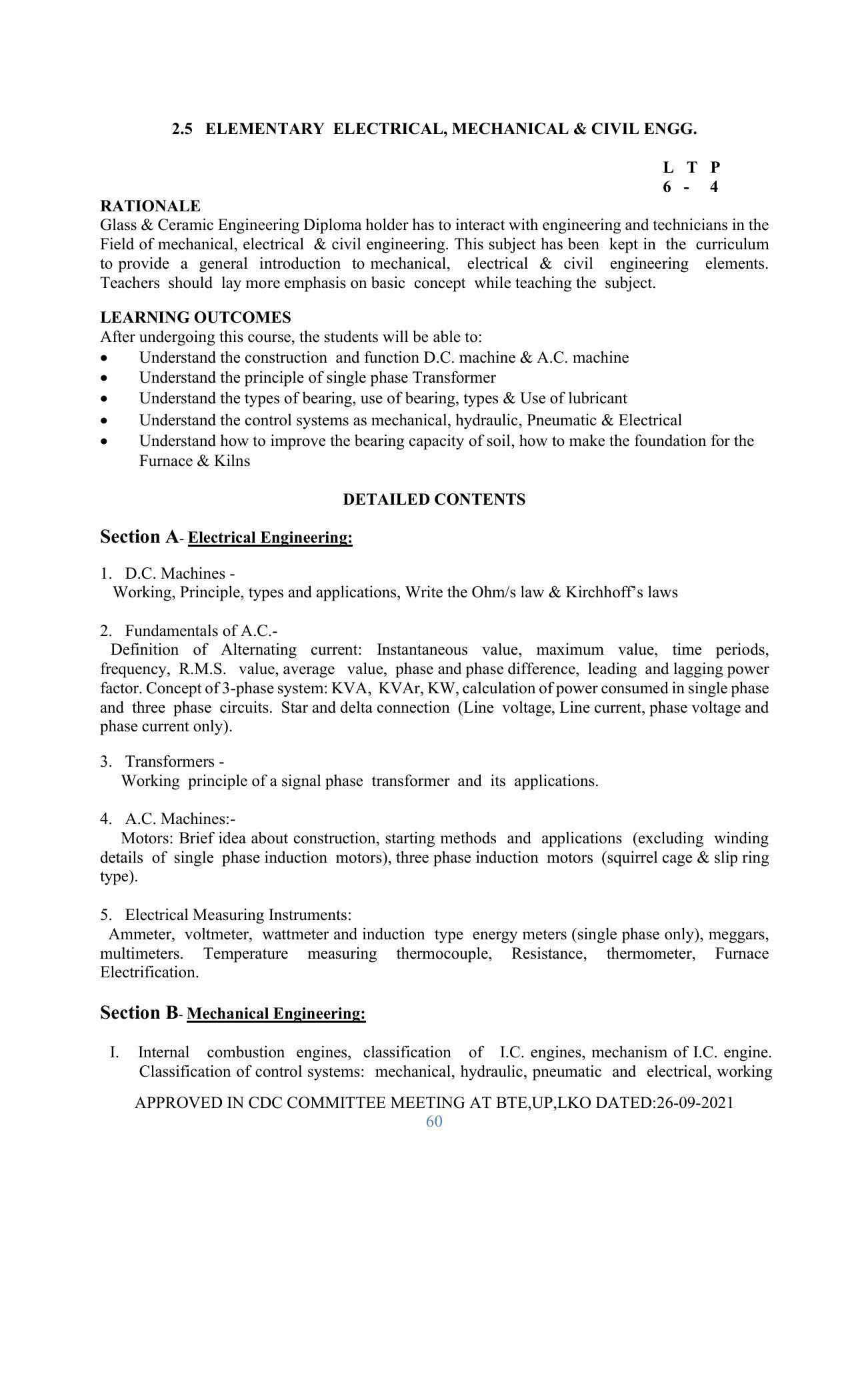 SYLLABUS FOR SEMESTER SYSTEM EFFECTIVE FROM (2021-2022) - GLASS AND CERAMIC ENGINEERING - Page 60