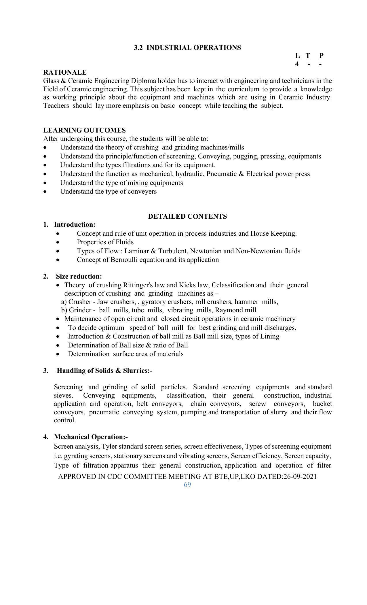 SYLLABUS FOR SEMESTER SYSTEM EFFECTIVE FROM (2021-2022) - GLASS AND CERAMIC ENGINEERING - Page 69