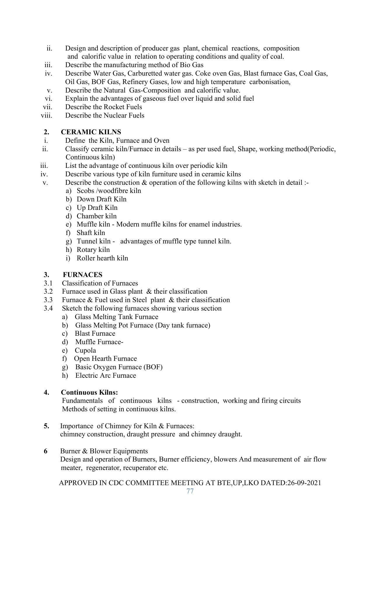 SYLLABUS FOR SEMESTER SYSTEM EFFECTIVE FROM (2021-2022) - GLASS AND CERAMIC ENGINEERING - Page 77