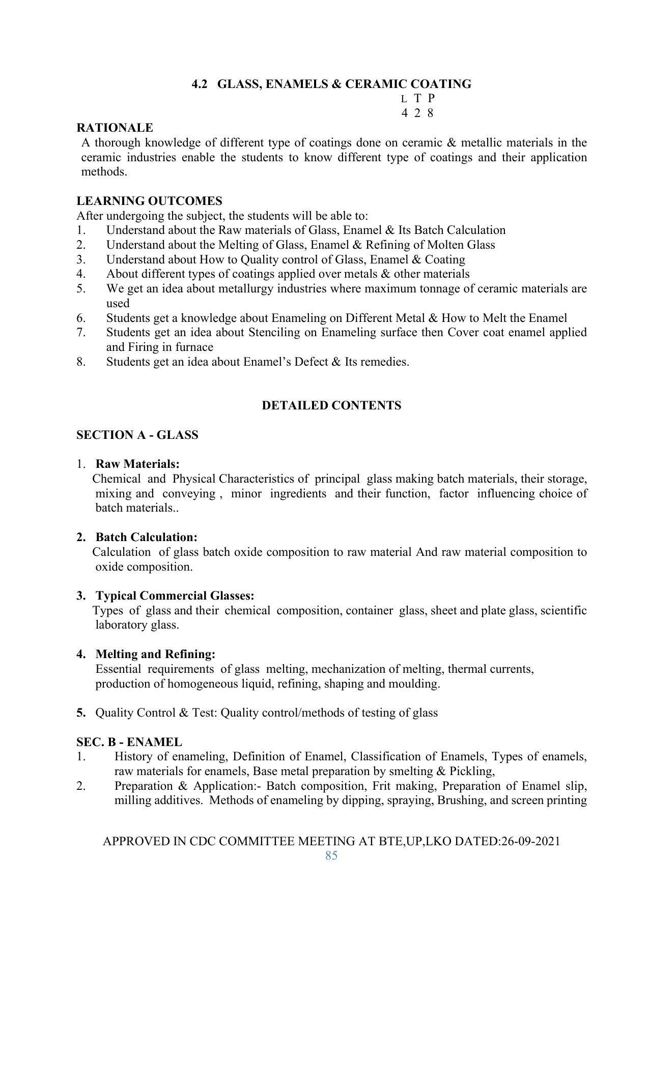 SYLLABUS FOR SEMESTER SYSTEM EFFECTIVE FROM (2021-2022) - GLASS AND CERAMIC ENGINEERING - Page 85