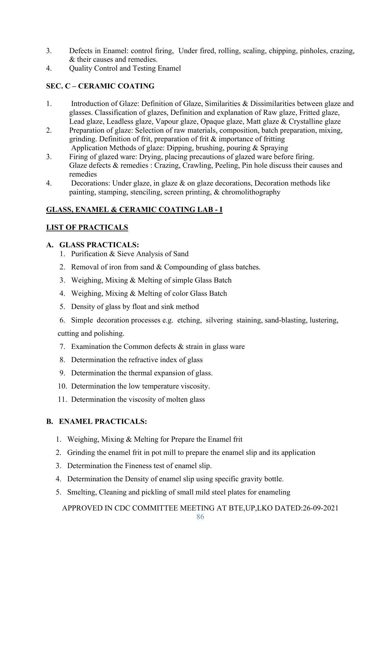 SYLLABUS FOR SEMESTER SYSTEM EFFECTIVE FROM (2021-2022) - GLASS AND CERAMIC ENGINEERING - Page 86
