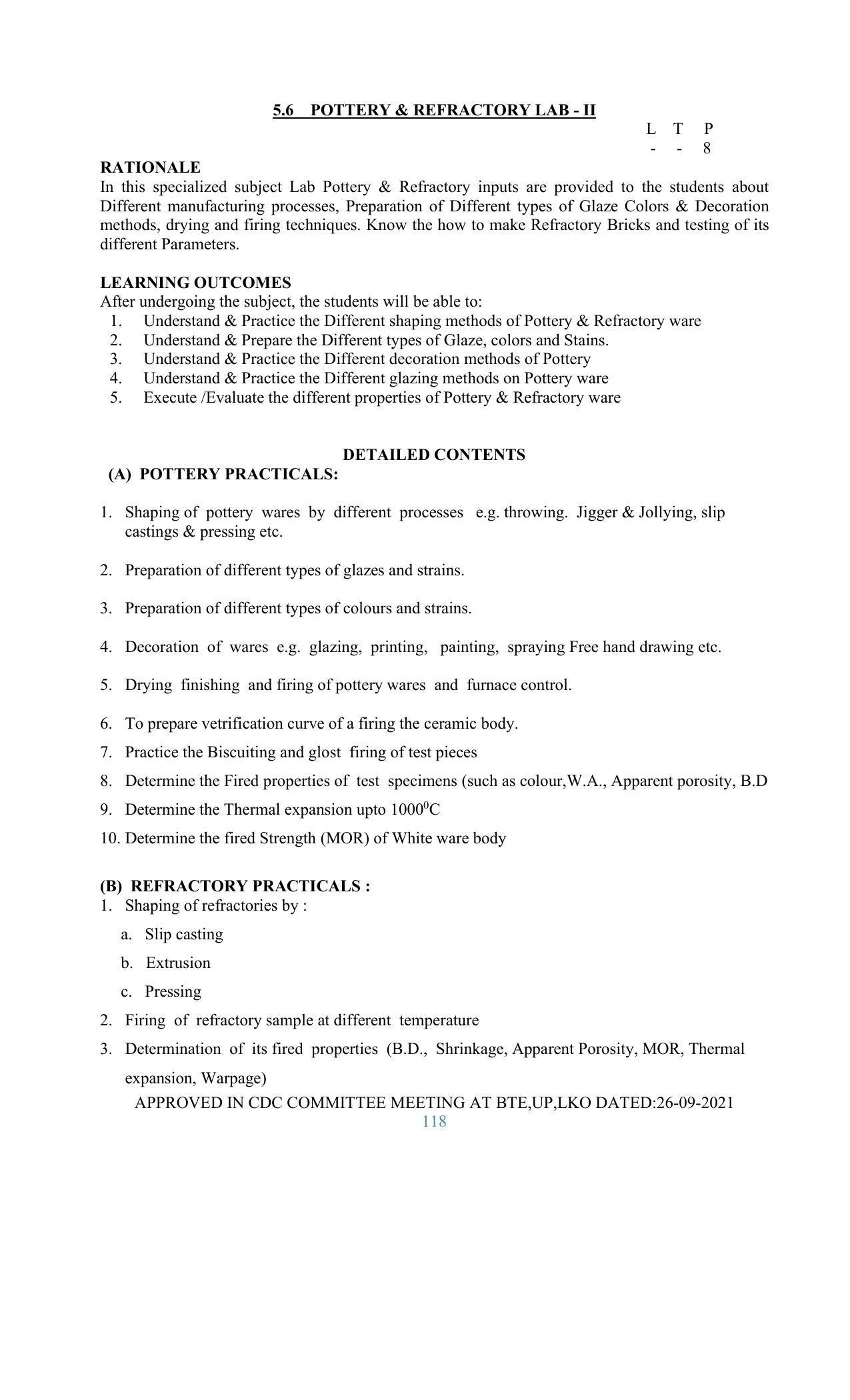 SYLLABUS FOR SEMESTER SYSTEM EFFECTIVE FROM (2021-2022) - GLASS AND CERAMIC ENGINEERING - Page 118