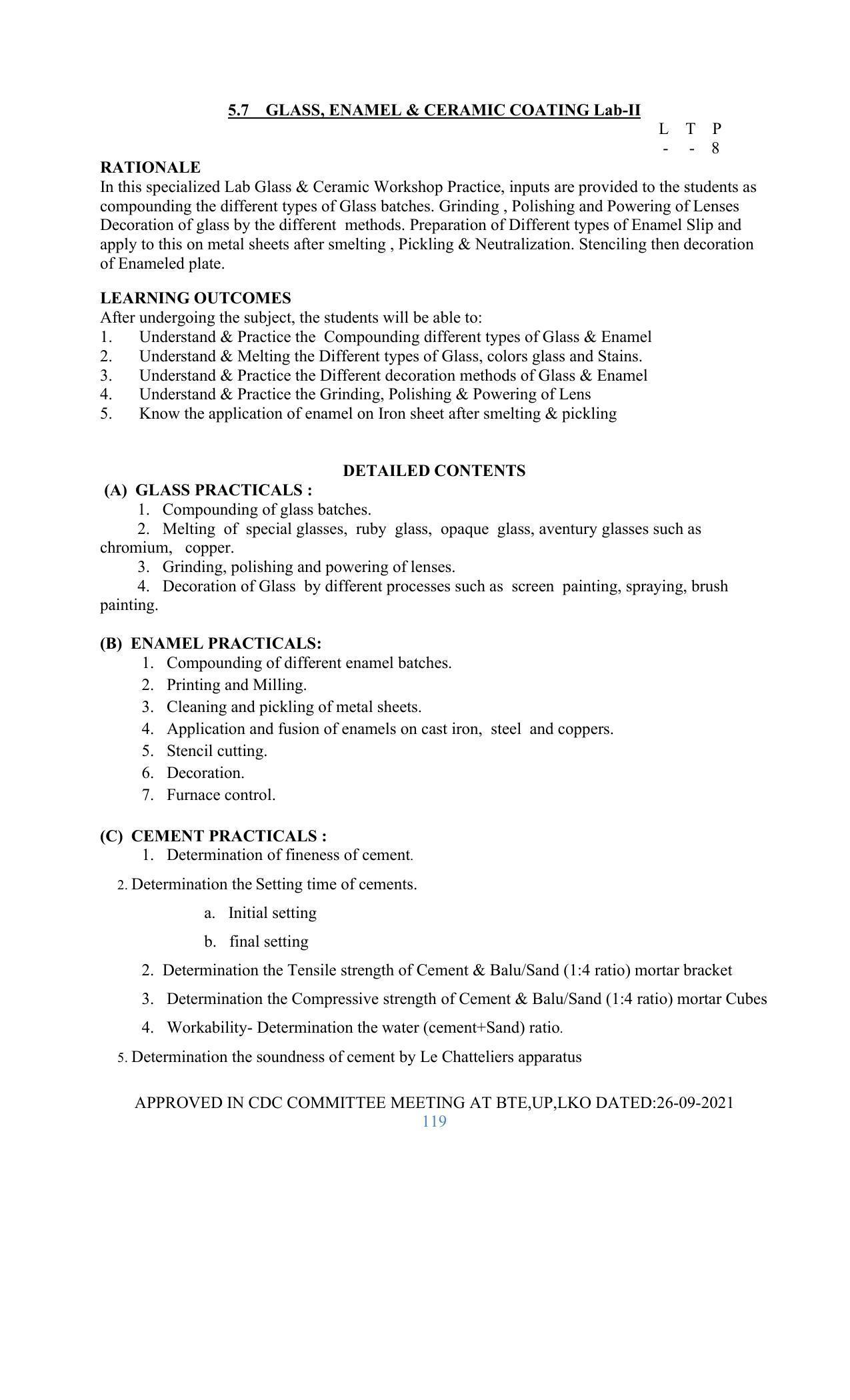 SYLLABUS FOR SEMESTER SYSTEM EFFECTIVE FROM (2021-2022) - GLASS AND CERAMIC ENGINEERING - Page 119