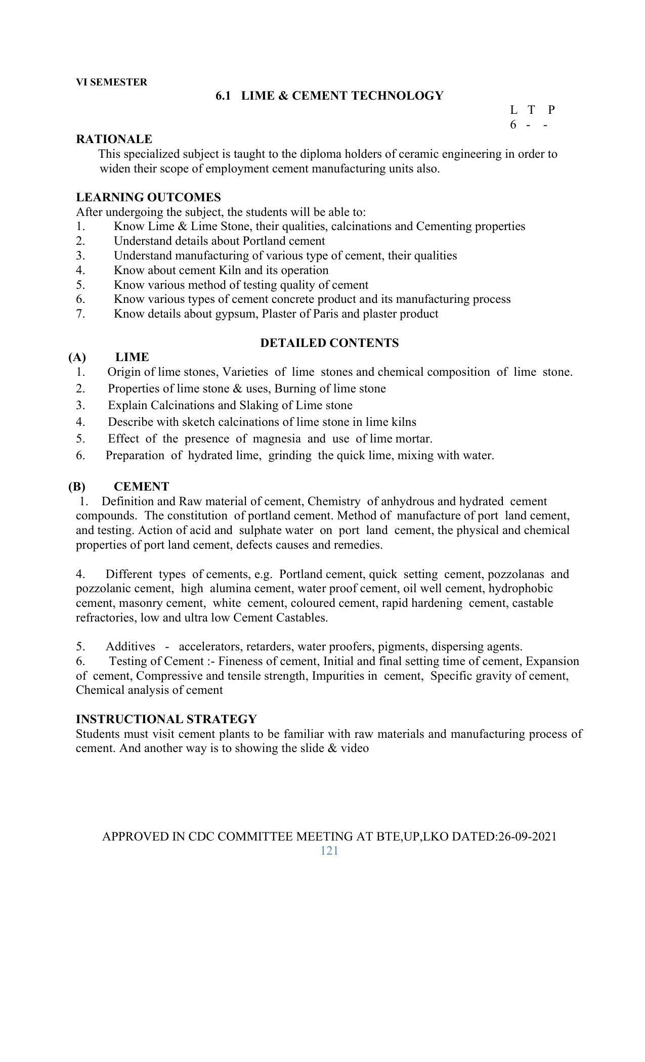 SYLLABUS FOR SEMESTER SYSTEM EFFECTIVE FROM (2021-2022) - GLASS AND CERAMIC ENGINEERING - Page 121