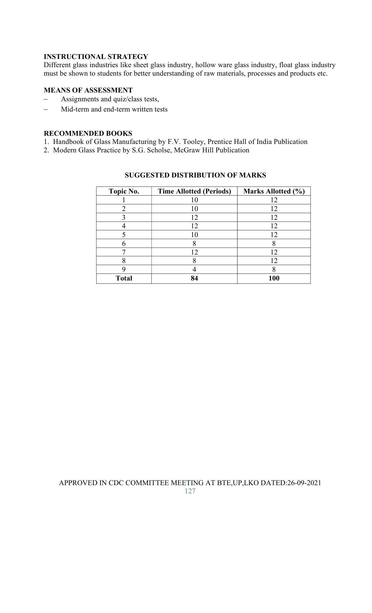 SYLLABUS FOR SEMESTER SYSTEM EFFECTIVE FROM (2021-2022) - GLASS AND CERAMIC ENGINEERING - Page 127