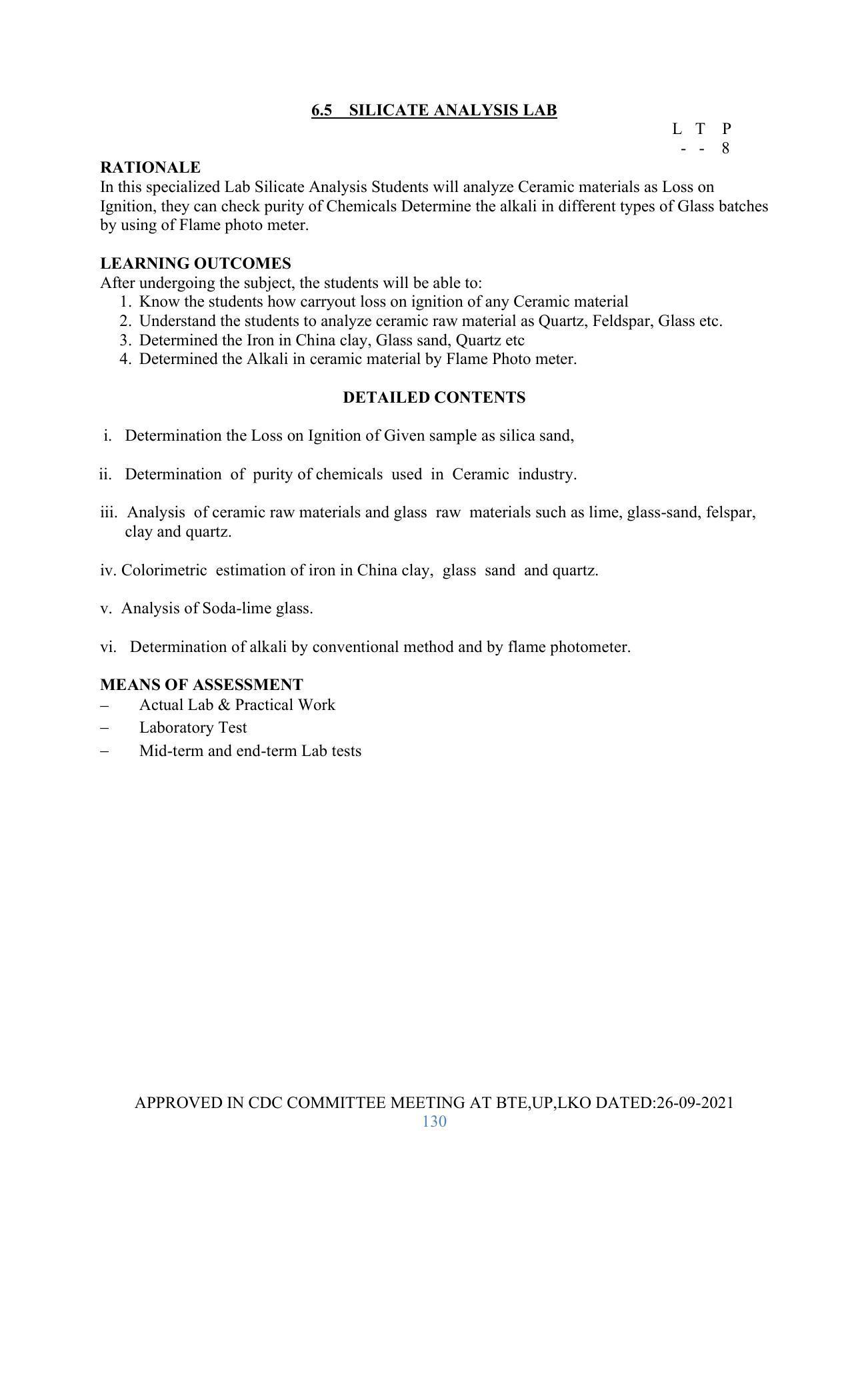 SYLLABUS FOR SEMESTER SYSTEM EFFECTIVE FROM (2021-2022) - GLASS AND CERAMIC ENGINEERING - Page 130