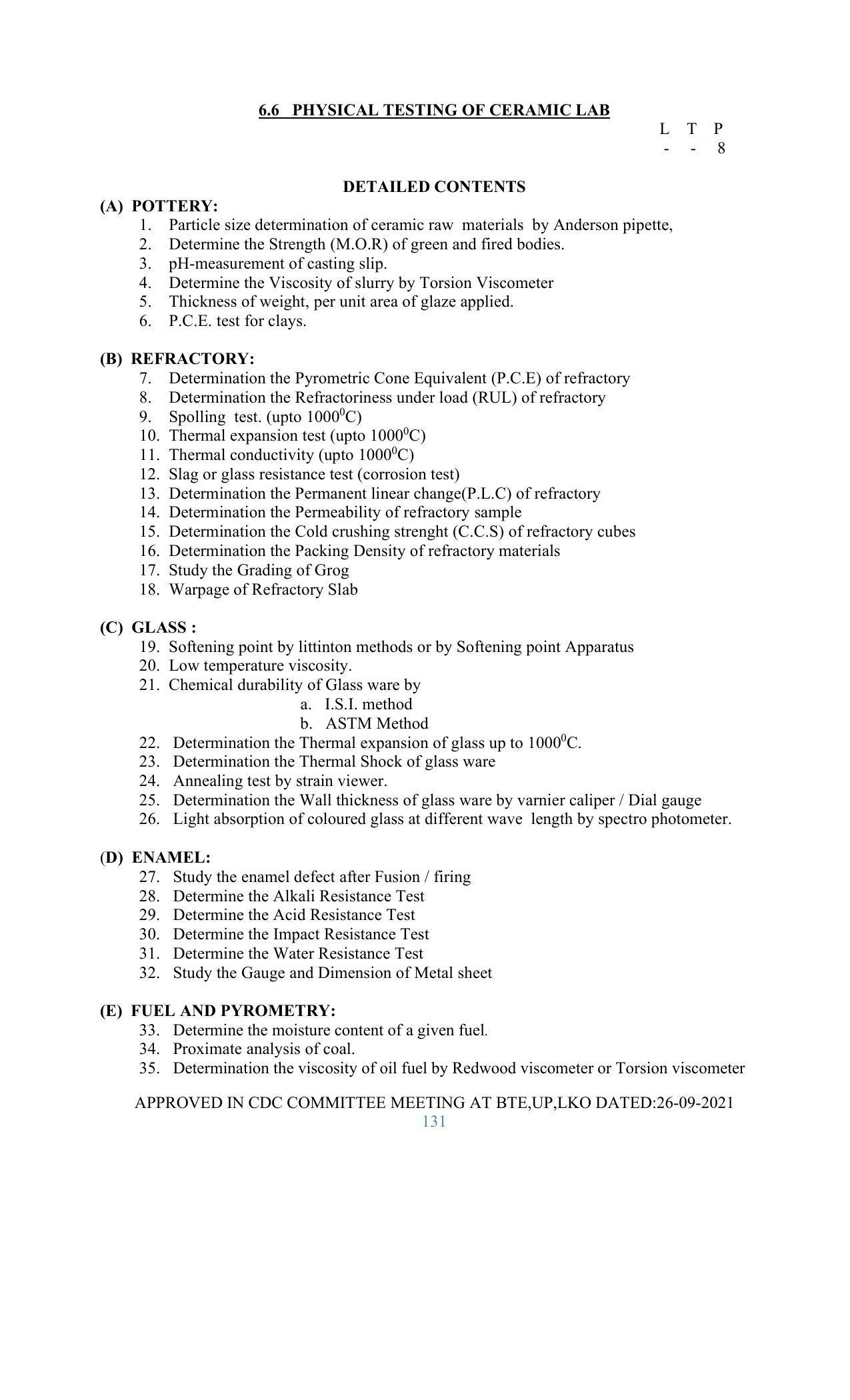 SYLLABUS FOR SEMESTER SYSTEM EFFECTIVE FROM (2021-2022) - GLASS AND CERAMIC ENGINEERING - Page 131