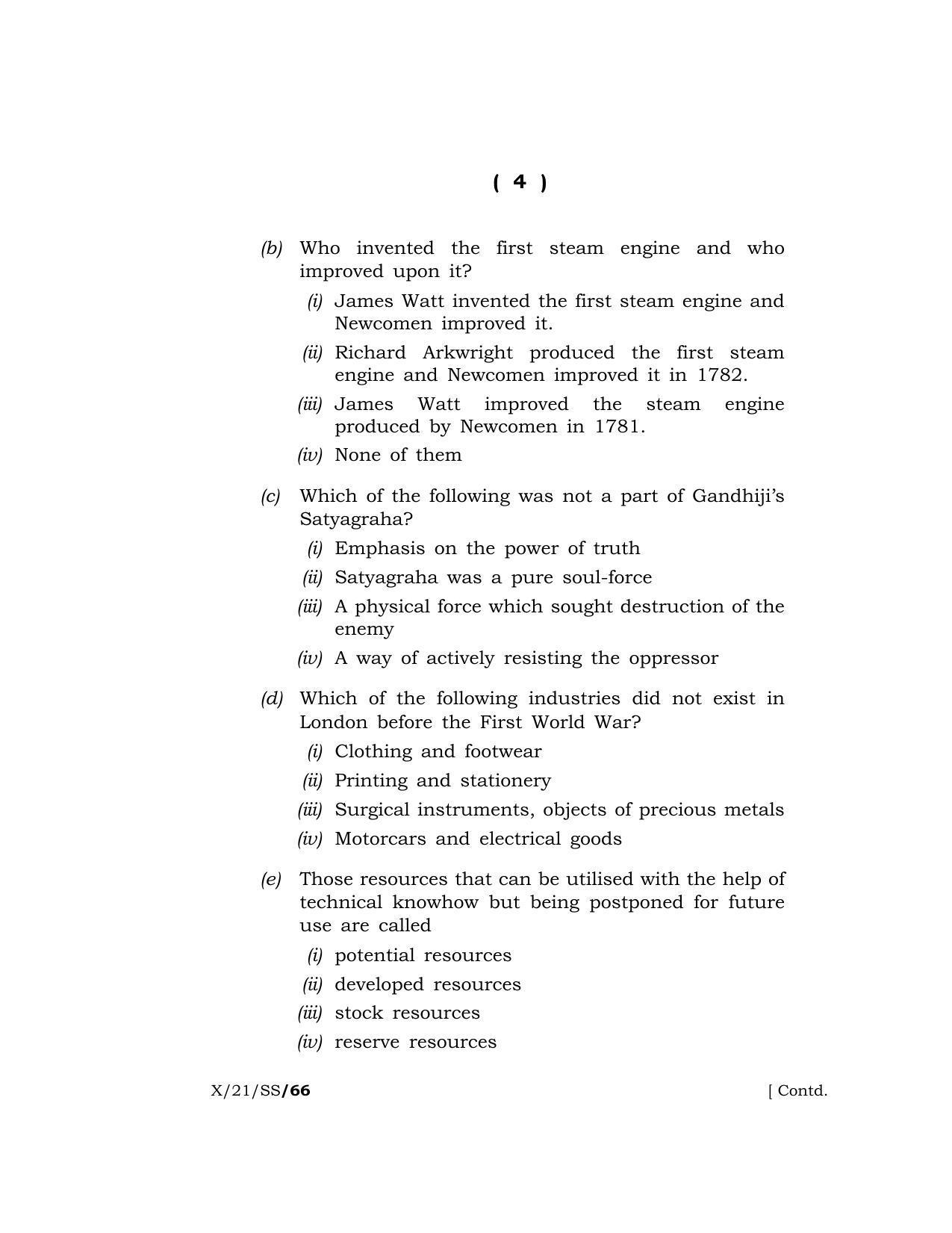 Meghalaya Board (MBOSE) Class 10 SOCIAL SCIENCE  (X-21-SS) 2021 Question Paper - Page 4