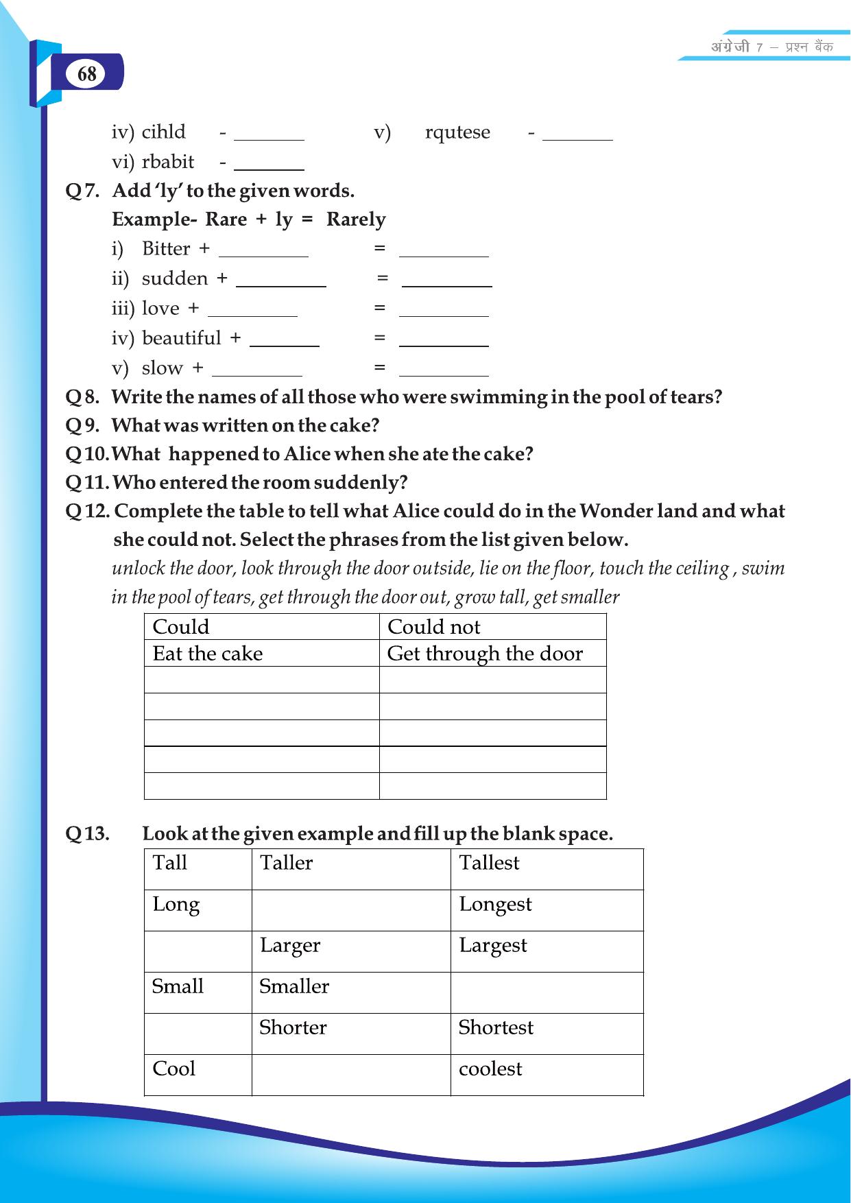 Chhattisgarh Board Class 7 English Question Bank - Page 18