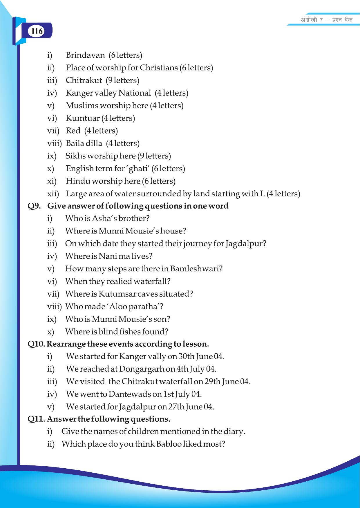 Chhattisgarh Board Class 7 English Question Bank - Page 66