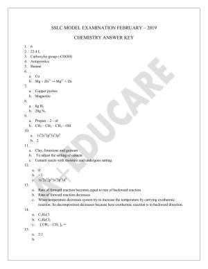 Kerala SSLC 2019 Chemistry Answer Key (EM) (Model)